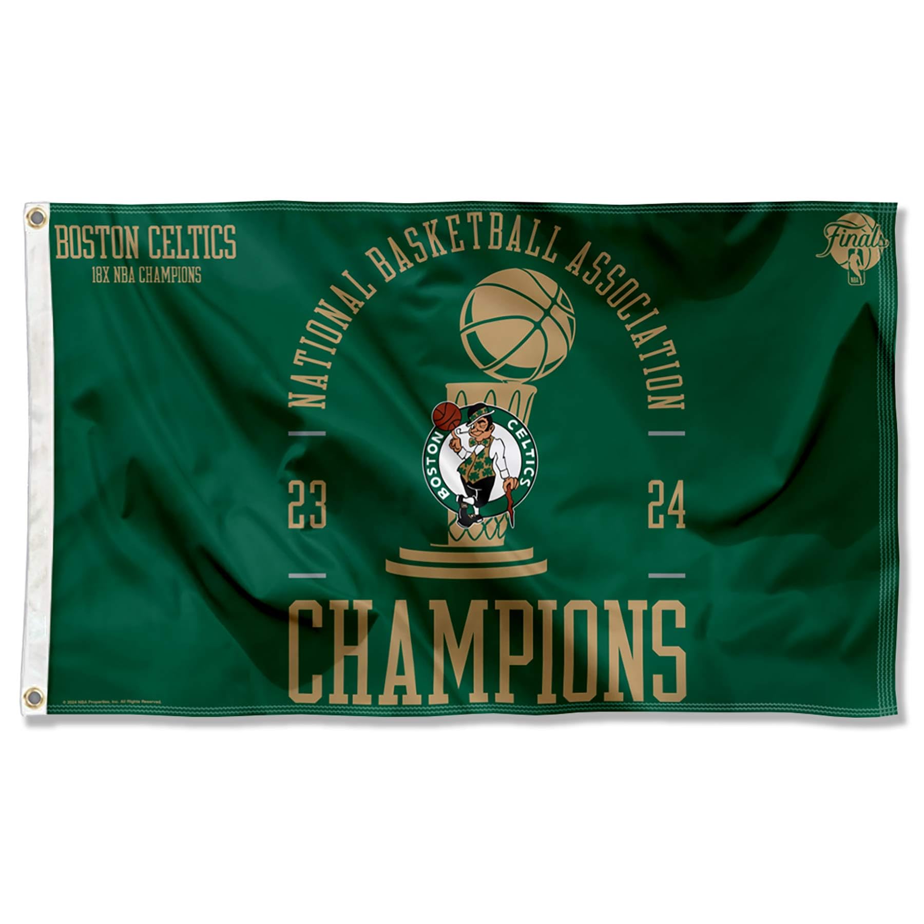 WinCraft Boston Celtics 2023 2024 Champions Banner Flag - Sports Collectibles, Sports Memorabilia, Sports Fan Shop, Sports Gifts