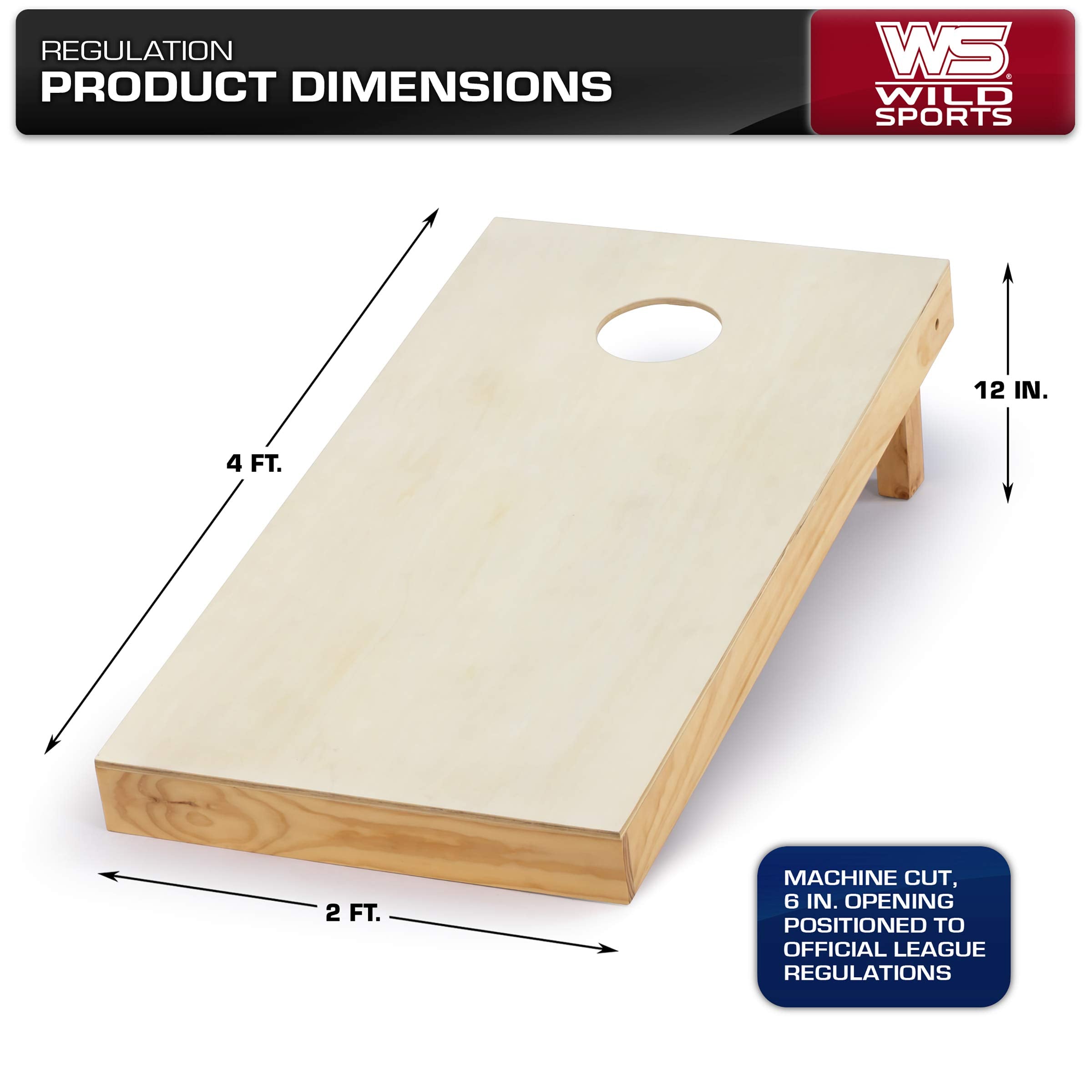 Wild Sports 2' x 4' Wood Tournament Cornhole Set - Direct Printed - West Virginia Mountaineers- perfect for Backyard, Beach, Park, Tailgates, Outdoors and Indoors - Sports Collectibles, Sports Memorabilia, Sports Fan Shop, Sports Gifts