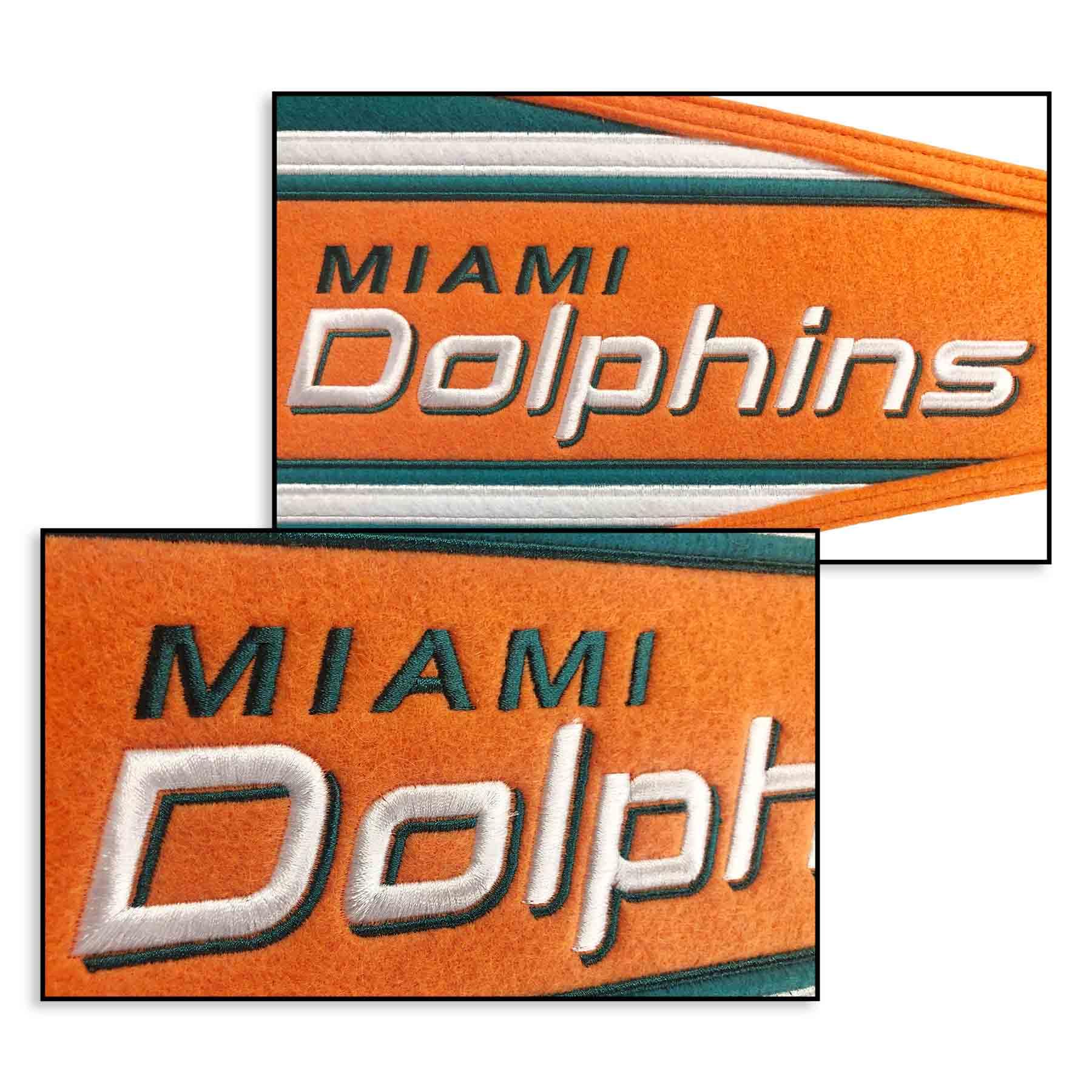 WinCraft Miami Dolphins Embroidered and Sewn Pennant - Sports Collectibles, Sports Memorabilia, Sports Fan Shop, Sports Gifts