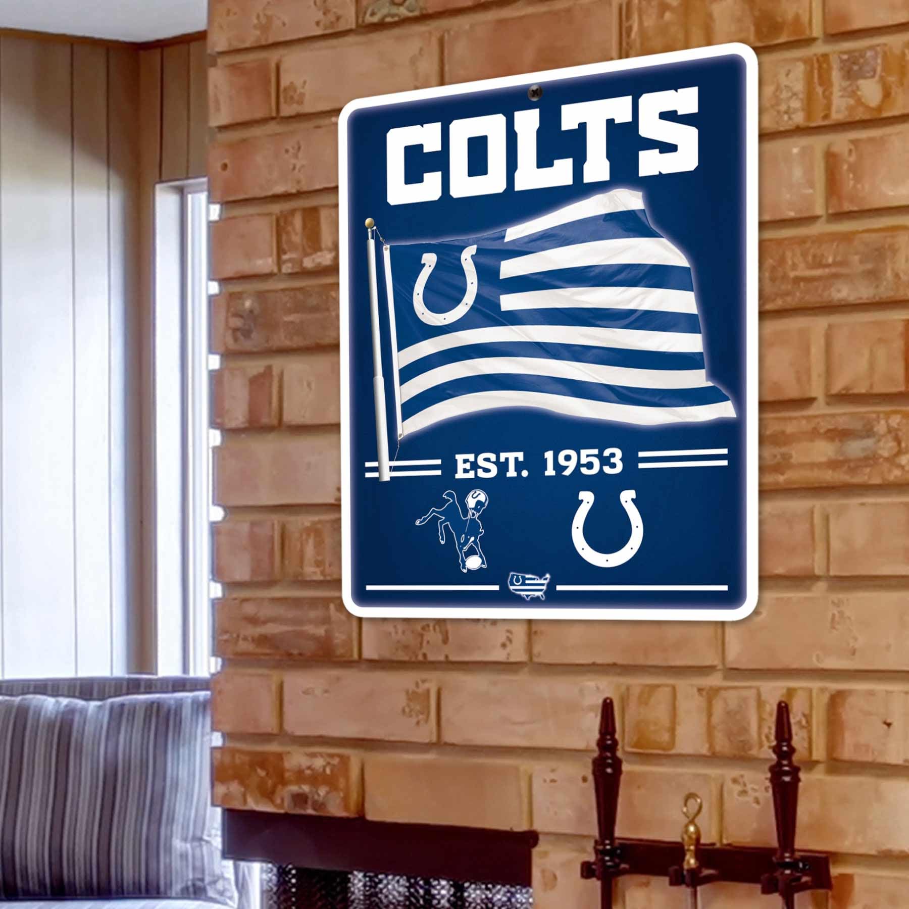 WinCraft Indianapolis Colts Americana Banner Flag Sign - Sports Collectibles, Sports Memorabilia, Sports Fan Shop, Sports Gifts
