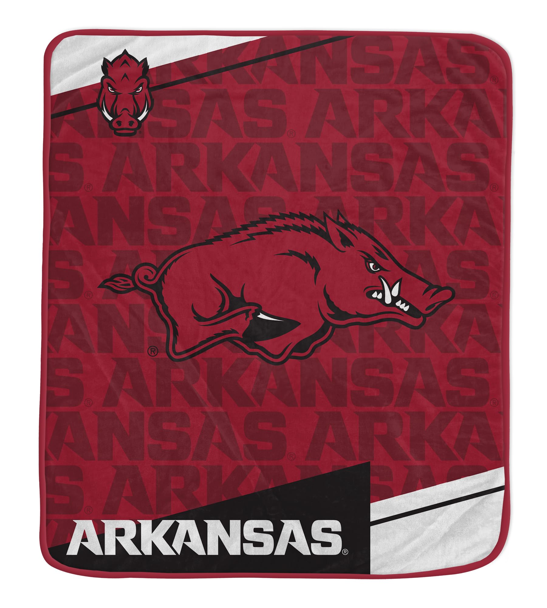 Pegasus Sports NCAA Arkansas Razorbacks Diagonal Ghost Ultra Soft Blanket - Sports Gifts, Sports Memorabilia, Sports Collectibles, Fan Shop