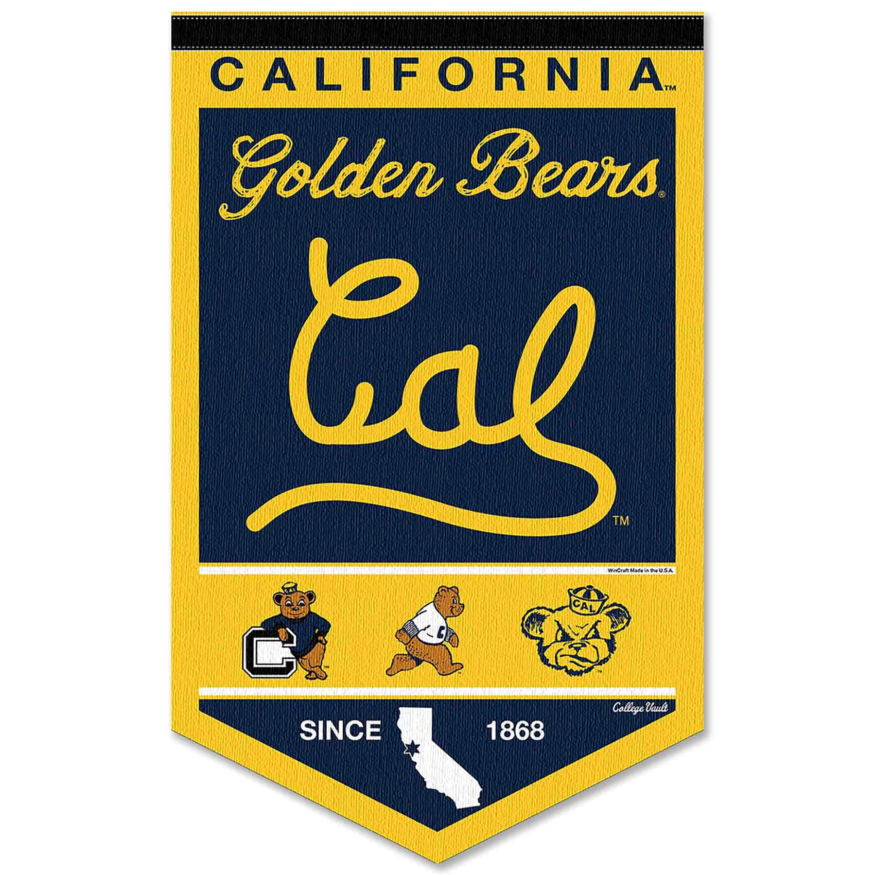 College Flags & Banners Co. Cal Berkeley Golden Bears Heritage History Banner Pennant - Sports Collectibles, Sports Memorabilia, Sports Fan Shop, Sports Gifts