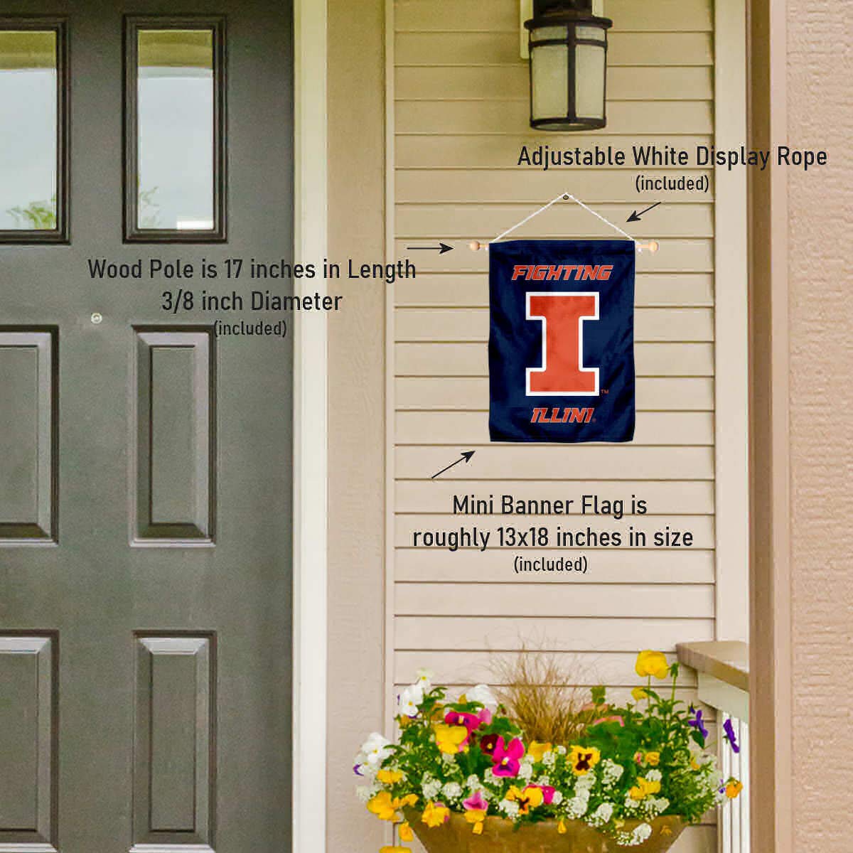 Illinois Fighting Illini Banner for Windows Doors and Walls - Sports Collectibles, Sports Memorabilia, Sports Fan Shop, Sports Gifts