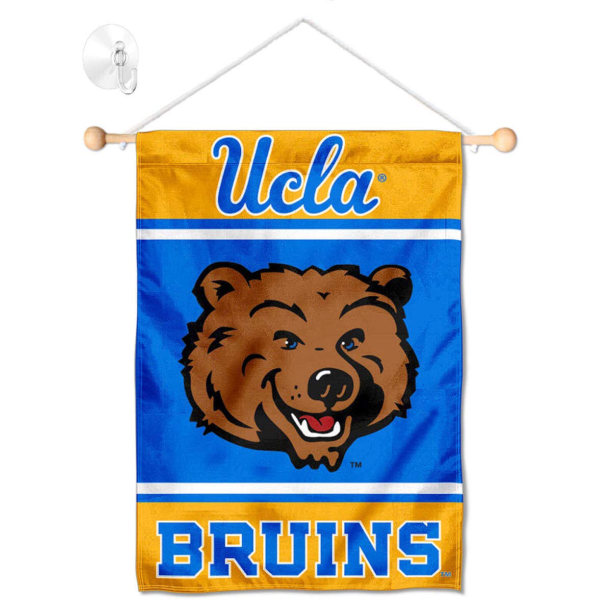 College Flags & Banners Co. Bruins Window Wall Banner Hanging Flag with Suction Cup - Sports Collectibles, Sports Memorabilia, Sports Fan Shop, Sports Gifts