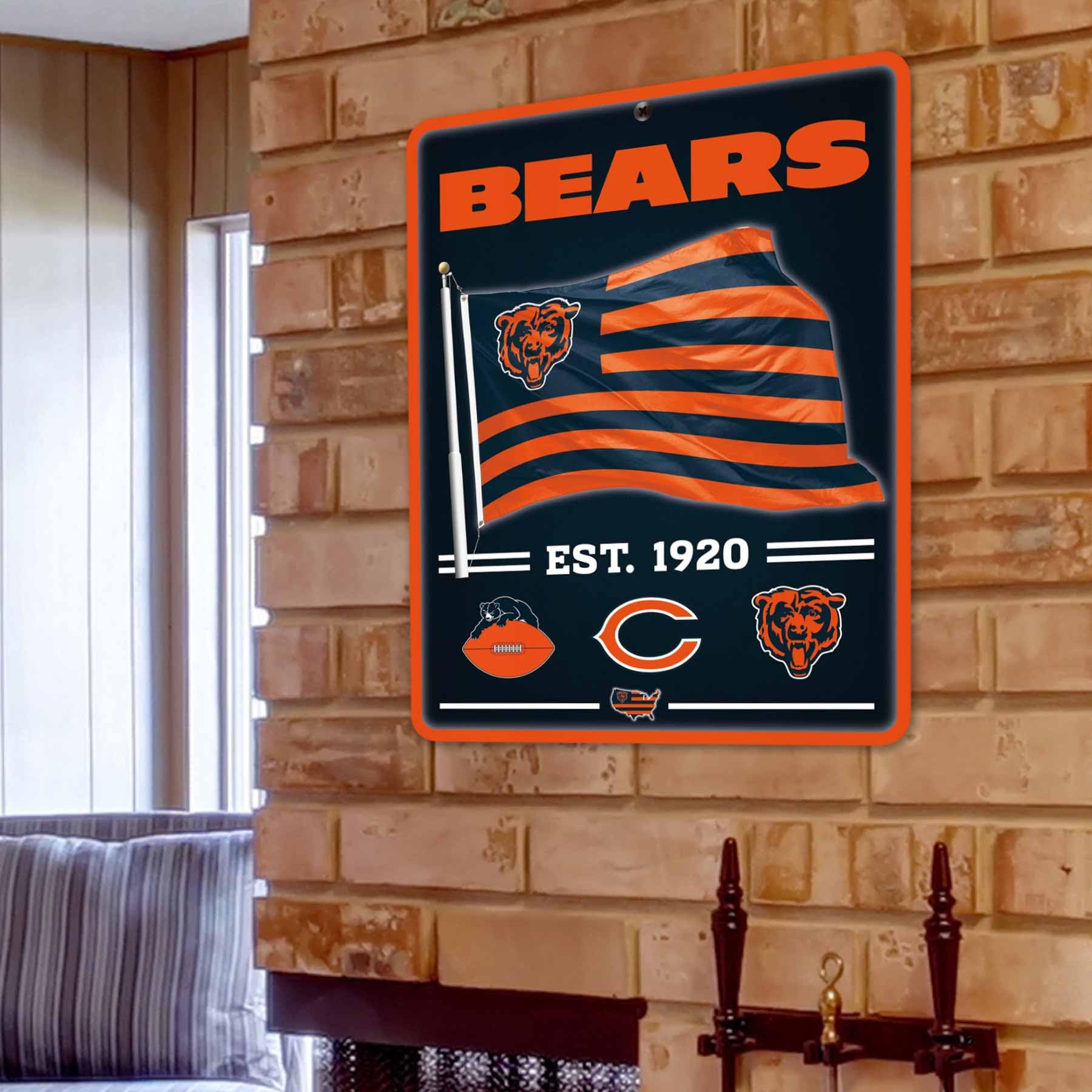 WinCraft Chicago Bears Americana Banner Flag Sign - Sports Collectibles, Sports Memorabilia, Sports Fan Shop, Sports Gifts
