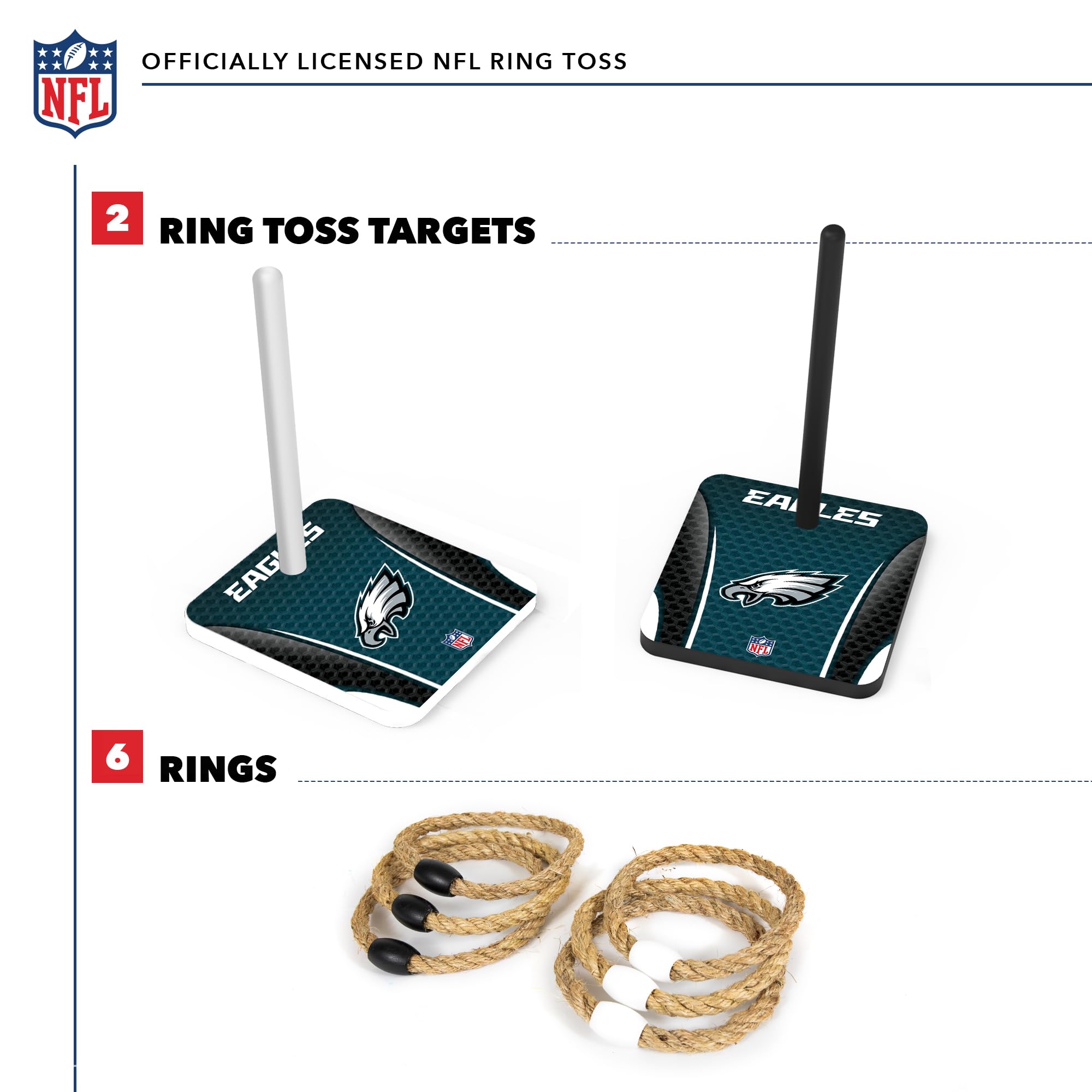 Wild Sports NFL Quoits Set with Direct Print HD Team Graphics – Tailgate Ring Toss Game – Great Gift for Any Football Fan! Ring Toss Family Outdoor Games for The Beach, BBQ, or Tailgate Party - Sports Collectibles, Sports Memorabilia, Sports Fan Shop, Sports Gifts