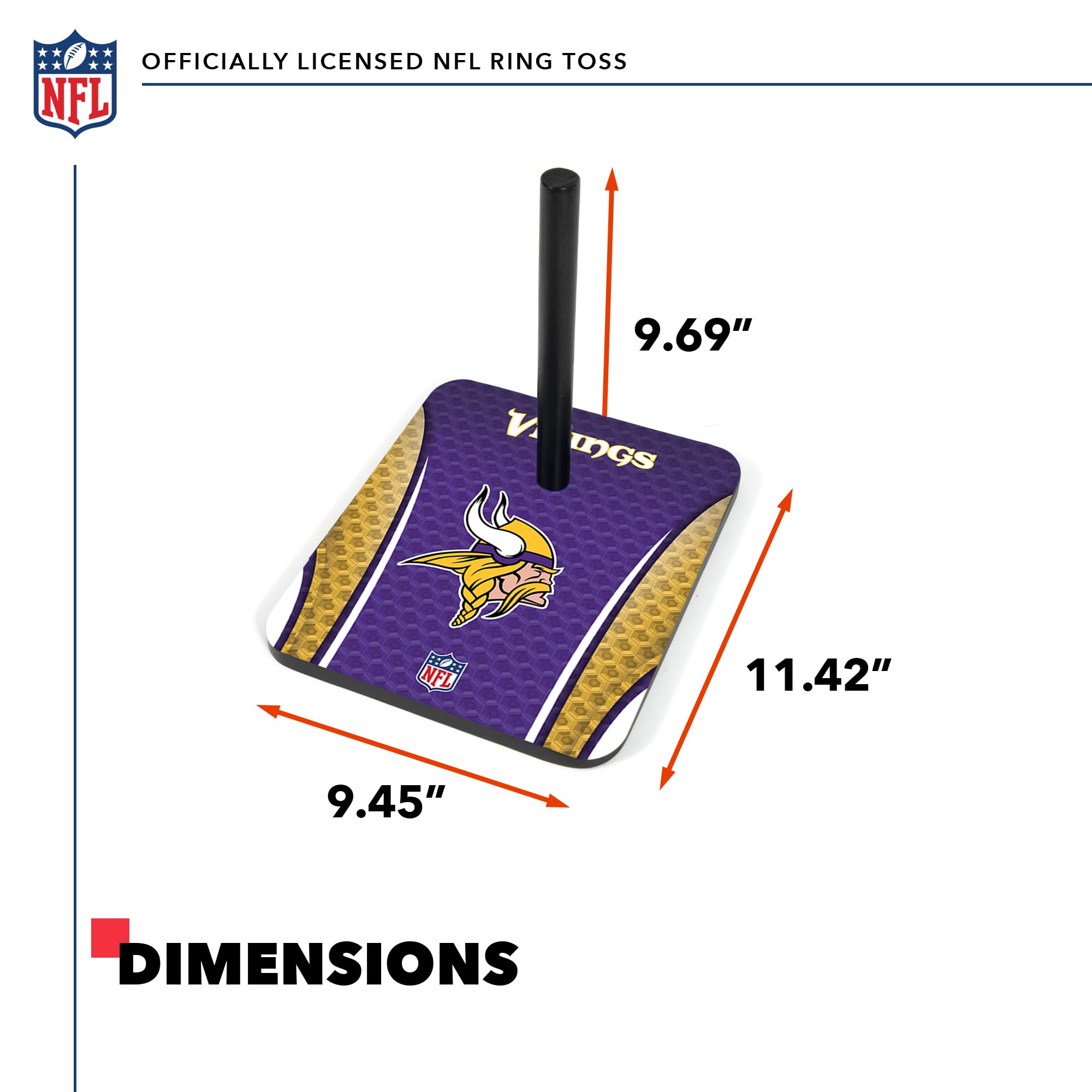 Wild Sports NFL Quoits Set with Direct Print HD Team Graphics – Tailgate Ring Toss Game – Great Gift for Any Football Fan! Ring Toss Family Outdoor Games for The Beach, BBQ, or Tailgate Party - Sports Collectibles, Sports Memorabilia, Sports Fan Shop, Sports Gifts