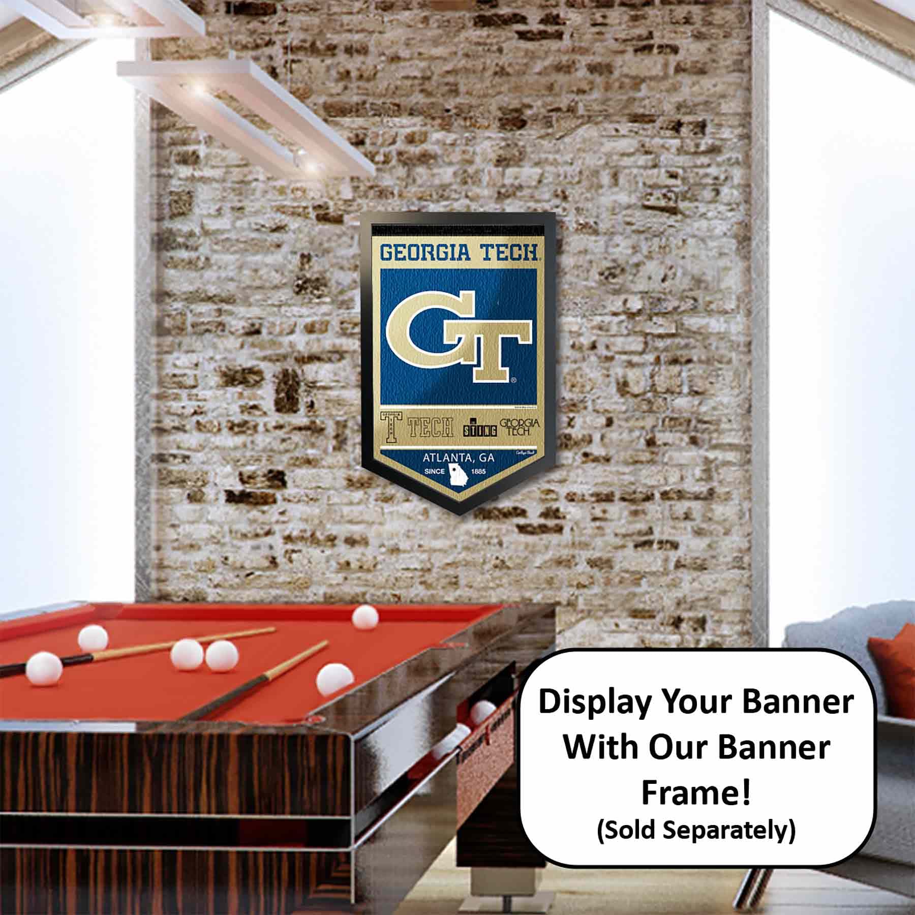 College Flags & Banners Co. Georgia Tech Yellow Jackets Heritage History Banner Pennant - Sports Collectibles, Sports Memorabilia, Sports Fan Shop, Sports Gifts