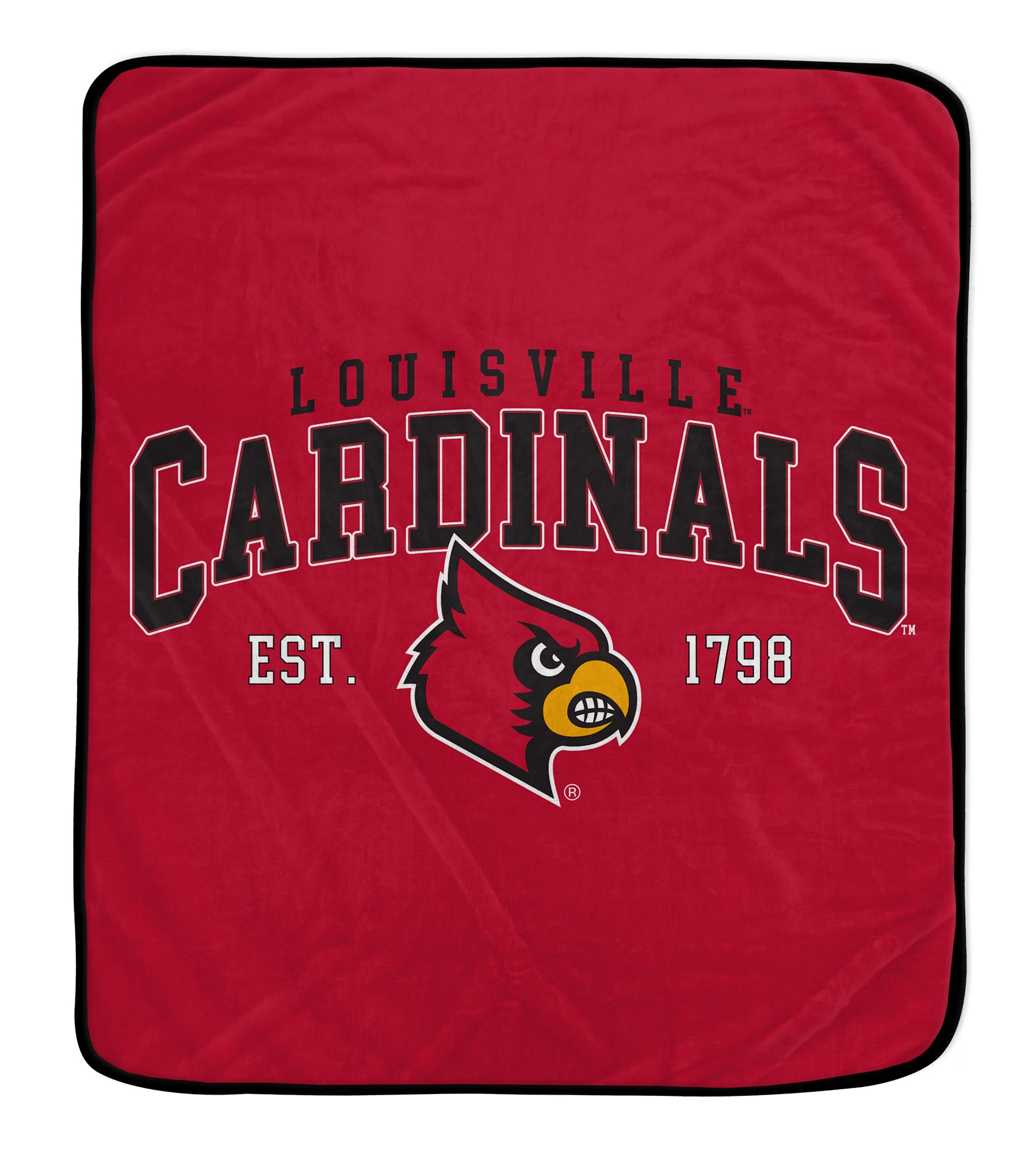 NCAA Louisville Cardinals Vintage Arch Block Ultra Soft Blanket - Sports Gifts, Sports Memorabilia, Sports Collectibles, Fan Shop