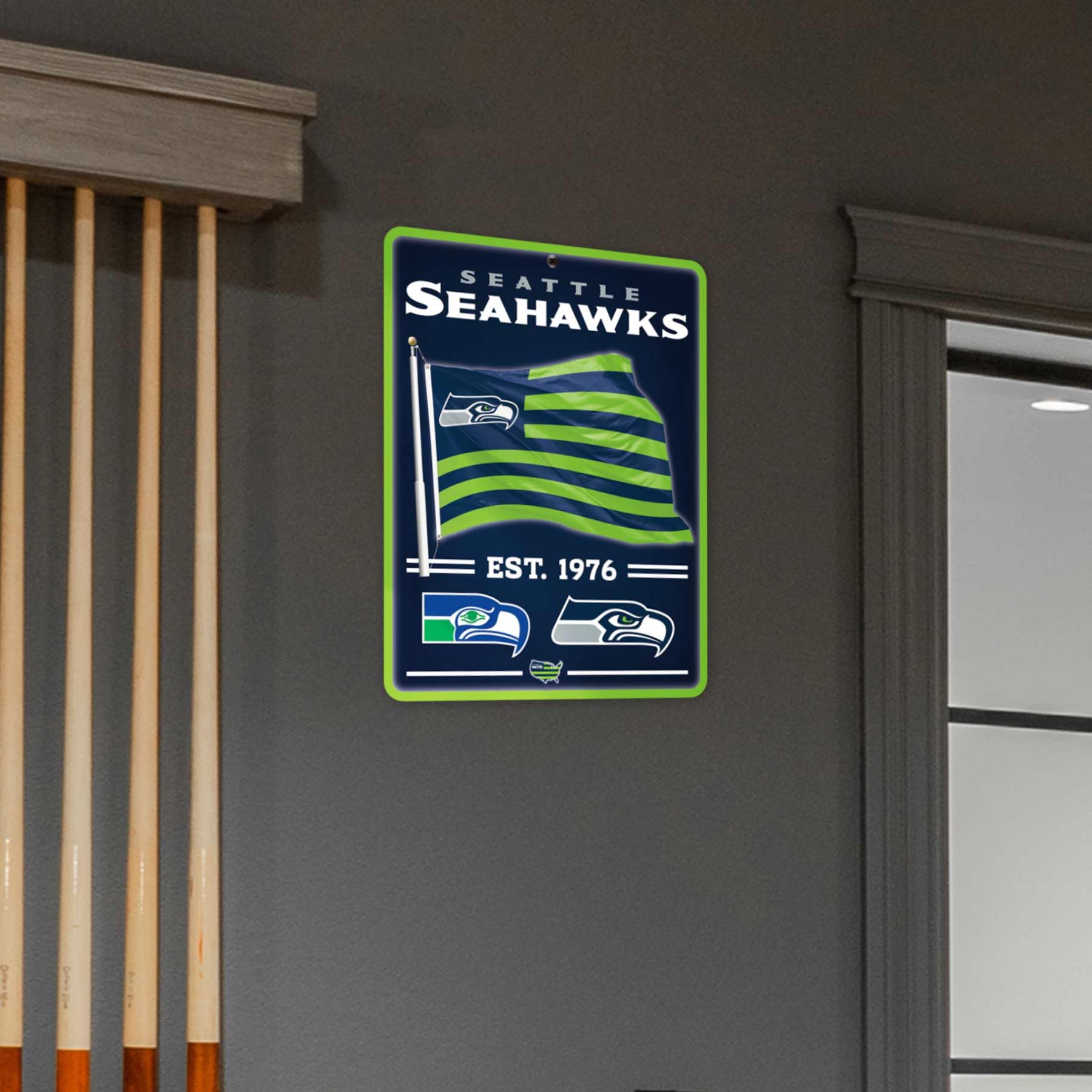 WinCraft Seattle Seahawks Americana Banner Flag Sign - Sports Collectibles, Sports Memorabilia, Sports Fan Shop, Sports Gifts