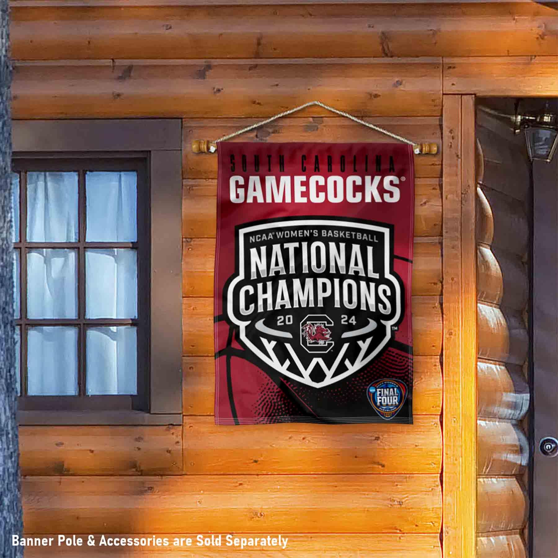 WinCraft South Carolina Gamecocks 2024 Womens Basketball National Champions Banner Vertical Flag - Sports Collectibles, Sports Memorabilia, Sports Fan Shop, Sports Gifts