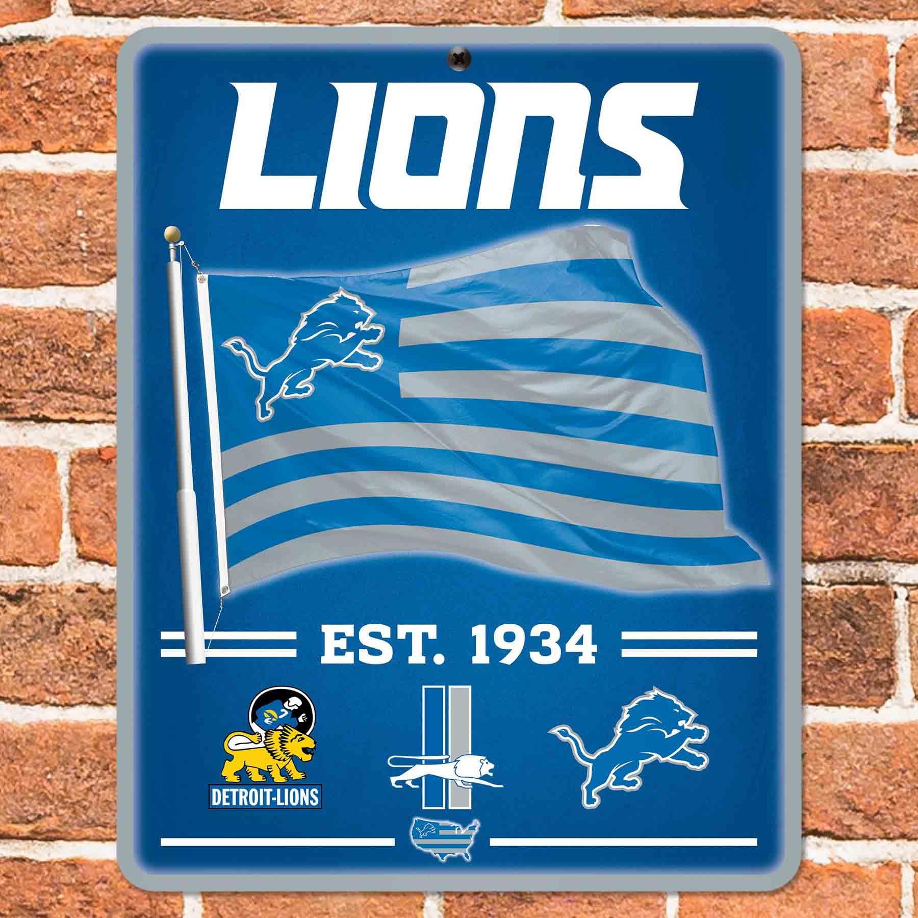 WinCraft Detroit Lions Americana Banner Flag Sign - Sports Collectibles, Sports Memorabilia, Sports Fan Shop, Sports Gifts