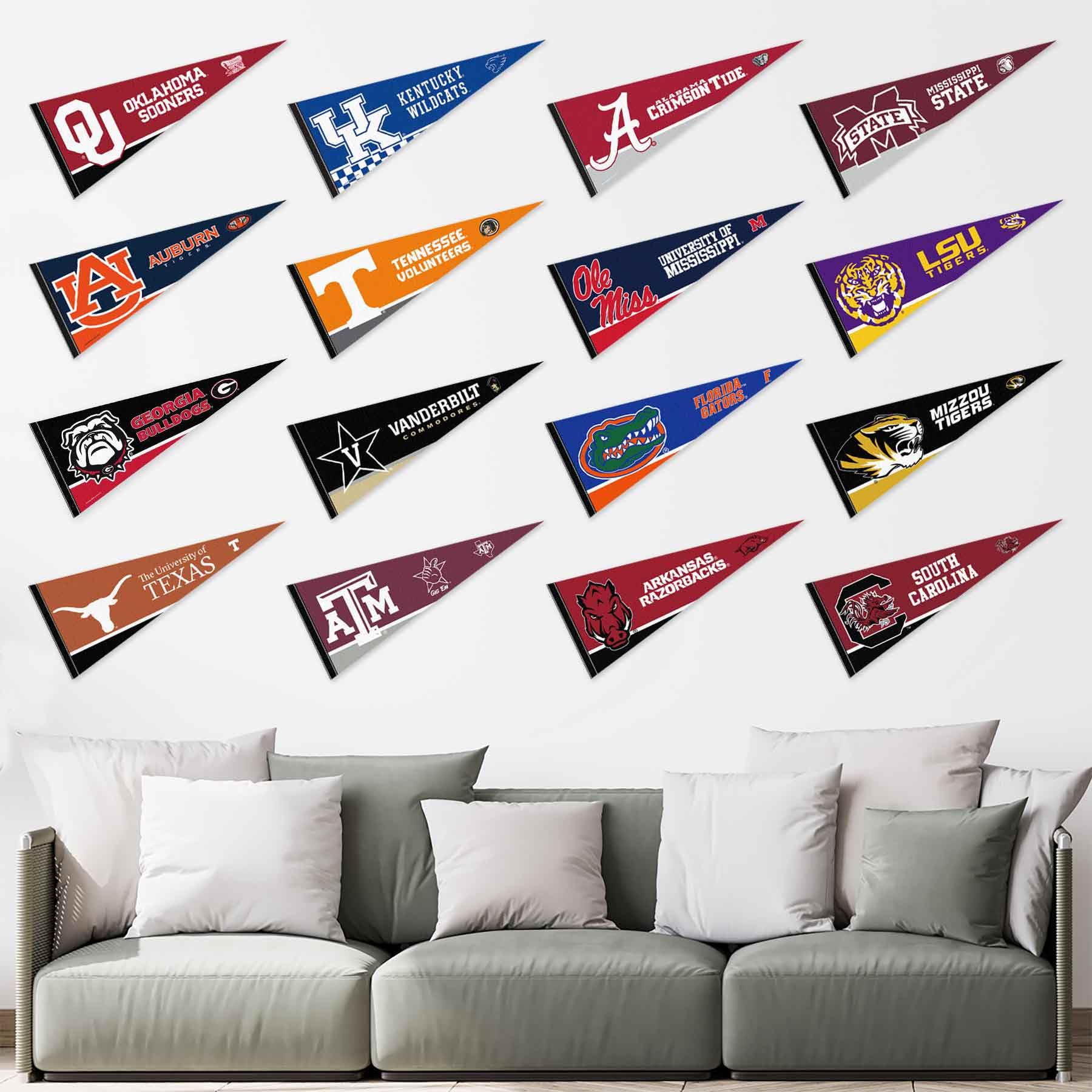 SEC College Pennant Set - Sports Collectibles, Sports Memorabilia, Sports Fan Shop, Sports Gifts