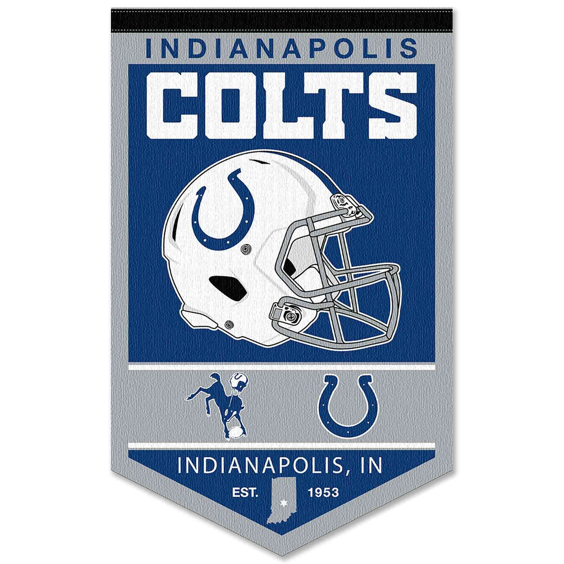 WinCraft Indianapolis Colts Heritage History Banner Pennant - Sports Collectibles, Sports Memorabilia, Sports Fan Shop, Sports Gifts