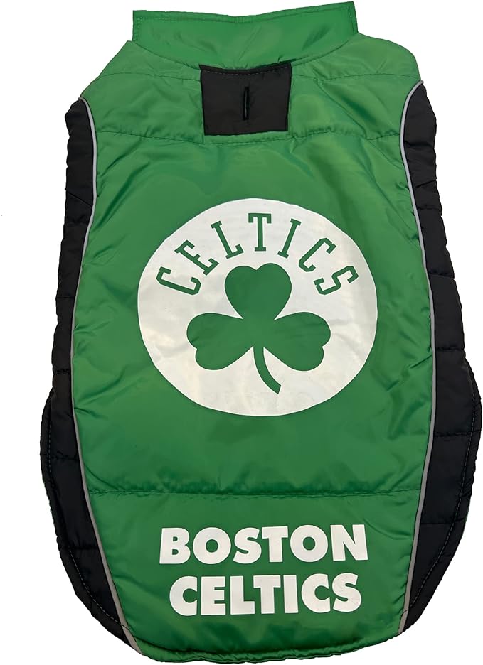 BOSTON CELTICS PUFFER VEST Pets First - Sports Collectibles, Sports Memorabilia, Sports Fan Shop, Sports Gifts