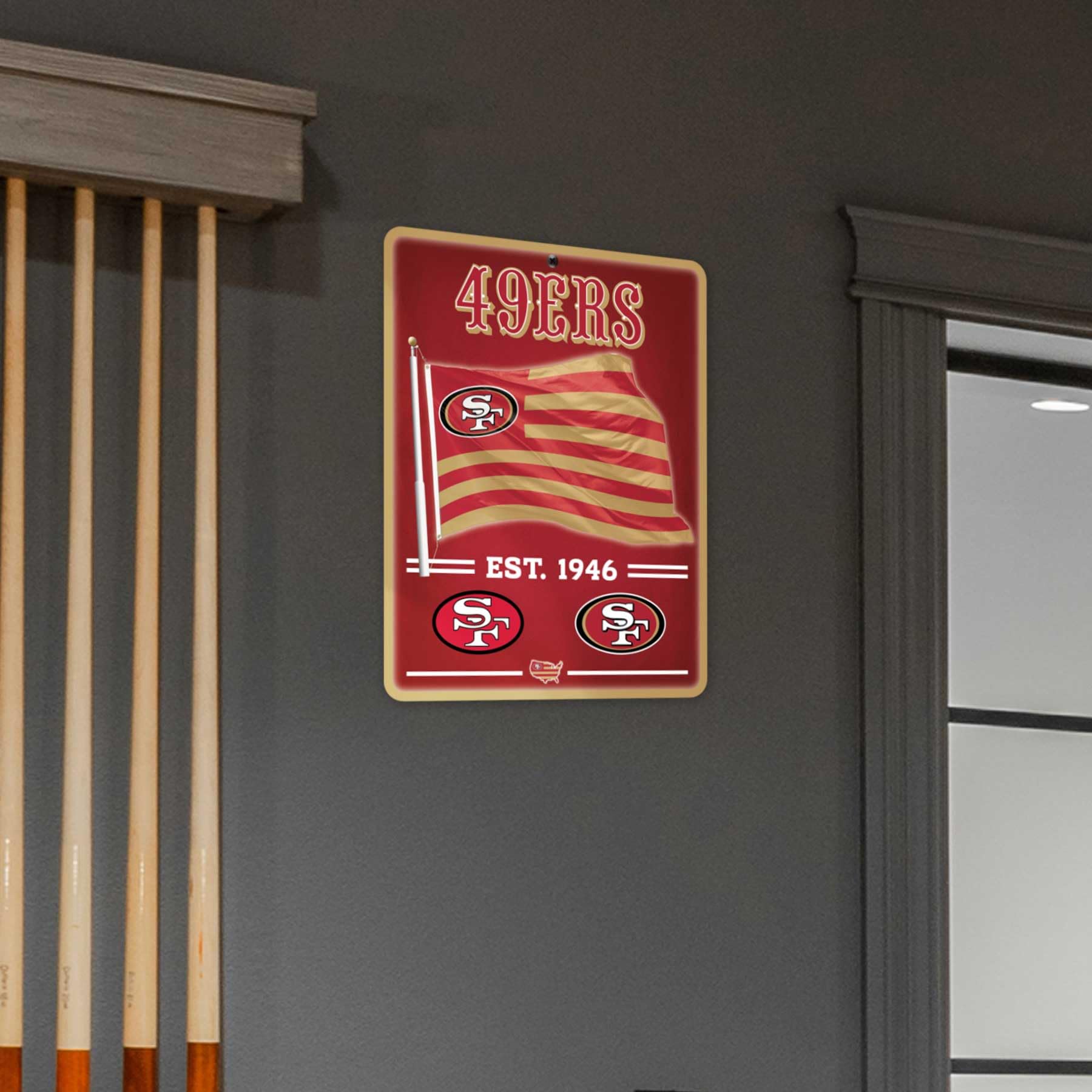 WinCraft San Francisco 49ers Americana Banner Flag Sign - Sports Collectibles, Sports Memorabilia, Sports Fan Shop, Sports Gifts