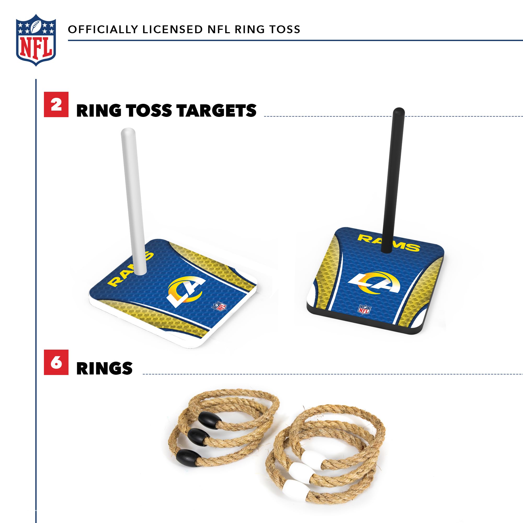 Wild Sports NFL Quoits Set with Direct Print HD Team Graphics – Tailgate Ring Toss Game – Great Gift for Any Football Fan! Ring Toss Family Outdoor Games for The Beach, BBQ, or Tailgate Party - Sports Collectibles, Sports Memorabilia, Sports Fan Shop, Sports Gifts