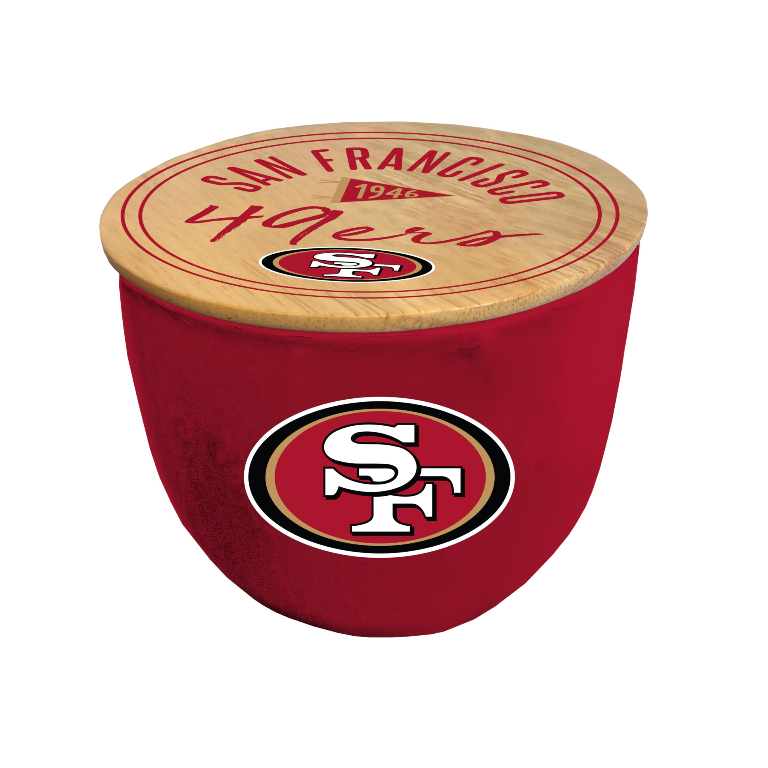 NFL San Francisco 49ers Script Circle Logo Ceramic Candle - Sports Gifts, Sports Memorabilia, Sports Collectibles, Fan Shop