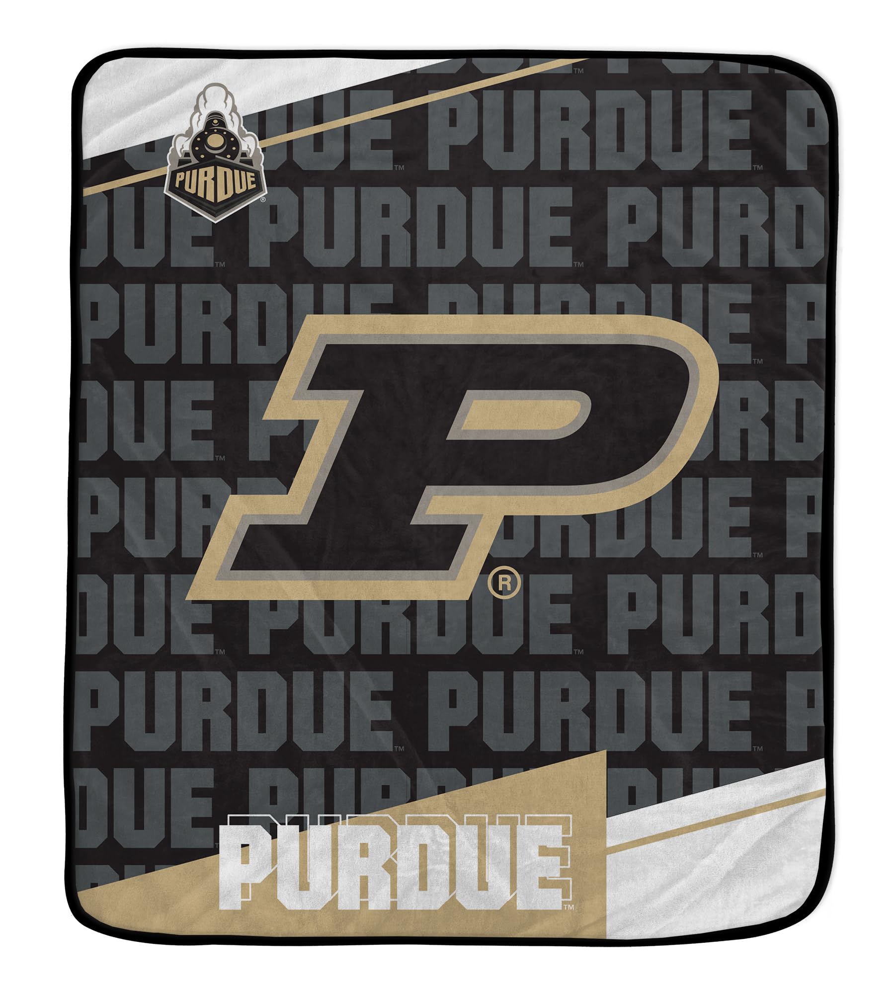 Pegasus Sports NCAA Purdue Boilermakers Diagonal Ghost Ultra Soft Blanket - Sports Gifts, Sports Memorabilia, Sports Collectibles, Fan Shop