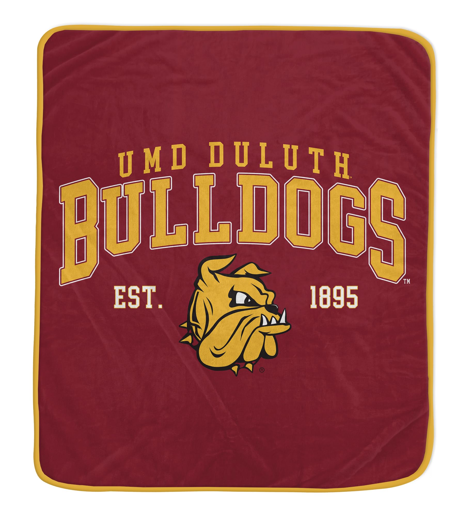 NCAA Minnesota Duluth, University of Vintage Arch Block Ultra Soft Blanket - Sports Gifts, Sports Memorabilia, Sports Collectibles, Fan Shop