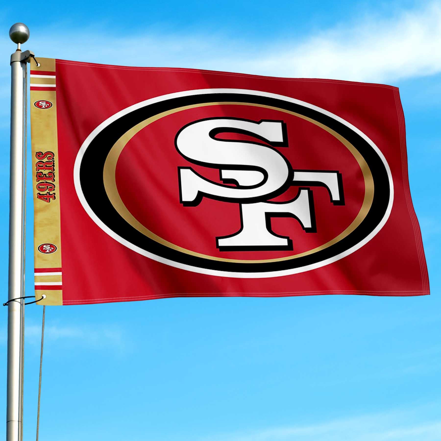 WinCraft San Francisco 49ers Printed Header 3x5 Foot Banner Flag - Sports Collectibles, Sports Memorabilia, Sports Fan Shop, Sports Gifts