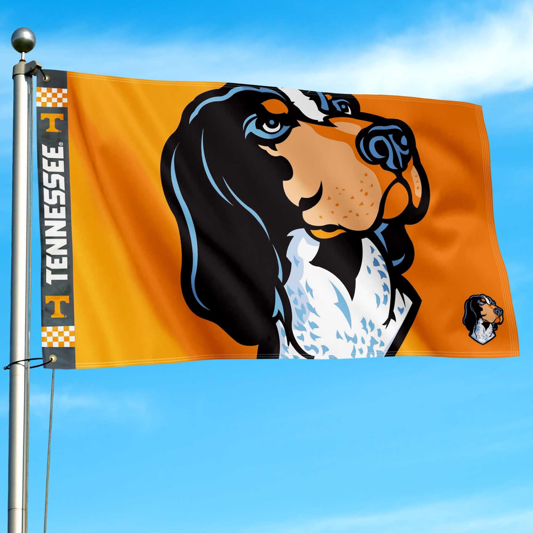 College Flags & Banners Co. Tennessee Volunteers Bold Smokey Logo Premium Flag - Sports Collectibles, Sports Memorabilia, Sports Fan Shop, Sports Gifts