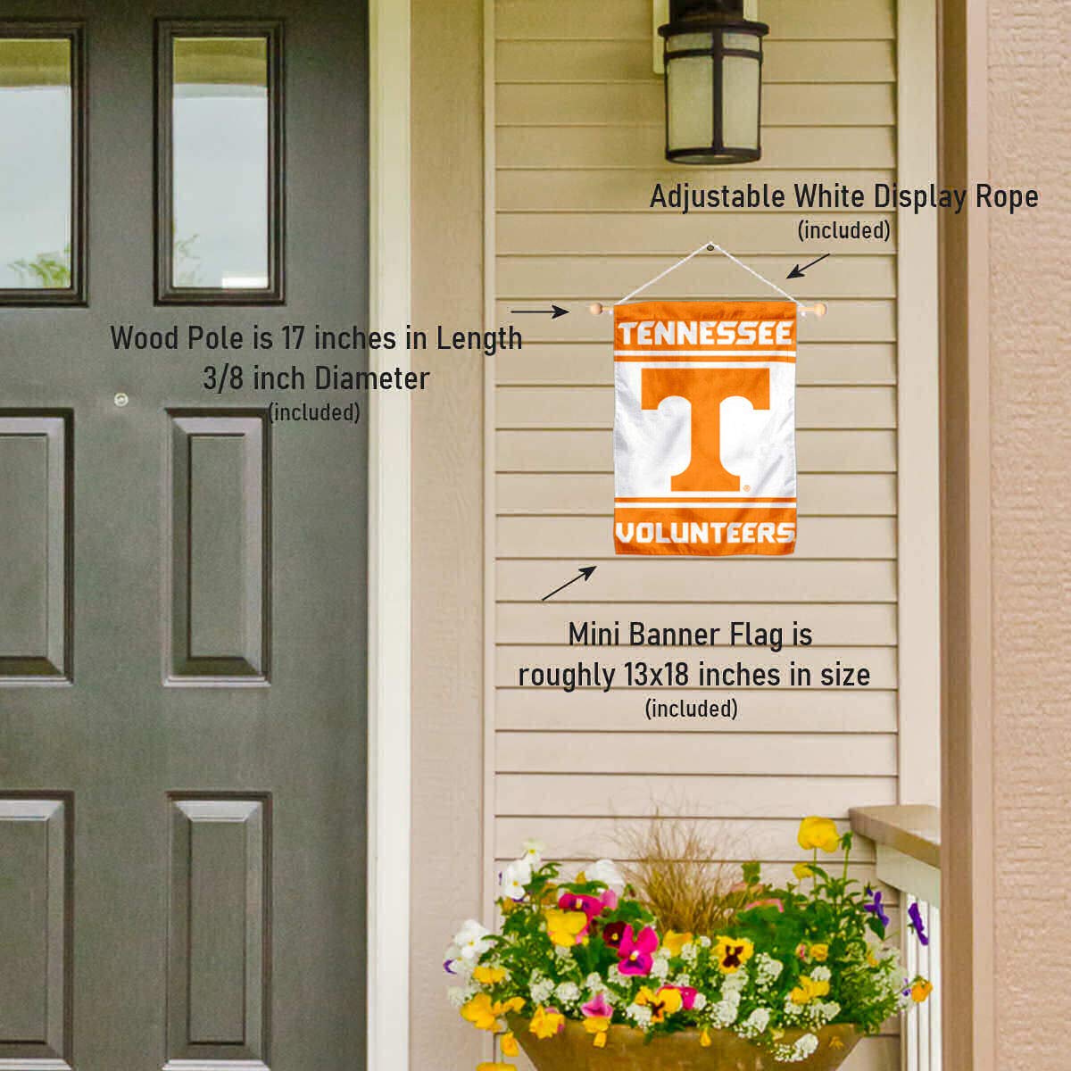 College Flags & Banners Co. Tennessee Volunteers Window Wall Banner Hanging Flag with Suction Cup - Sports Collectibles, Sports Memorabilia, Sports Fan Shop, Sports Gifts
