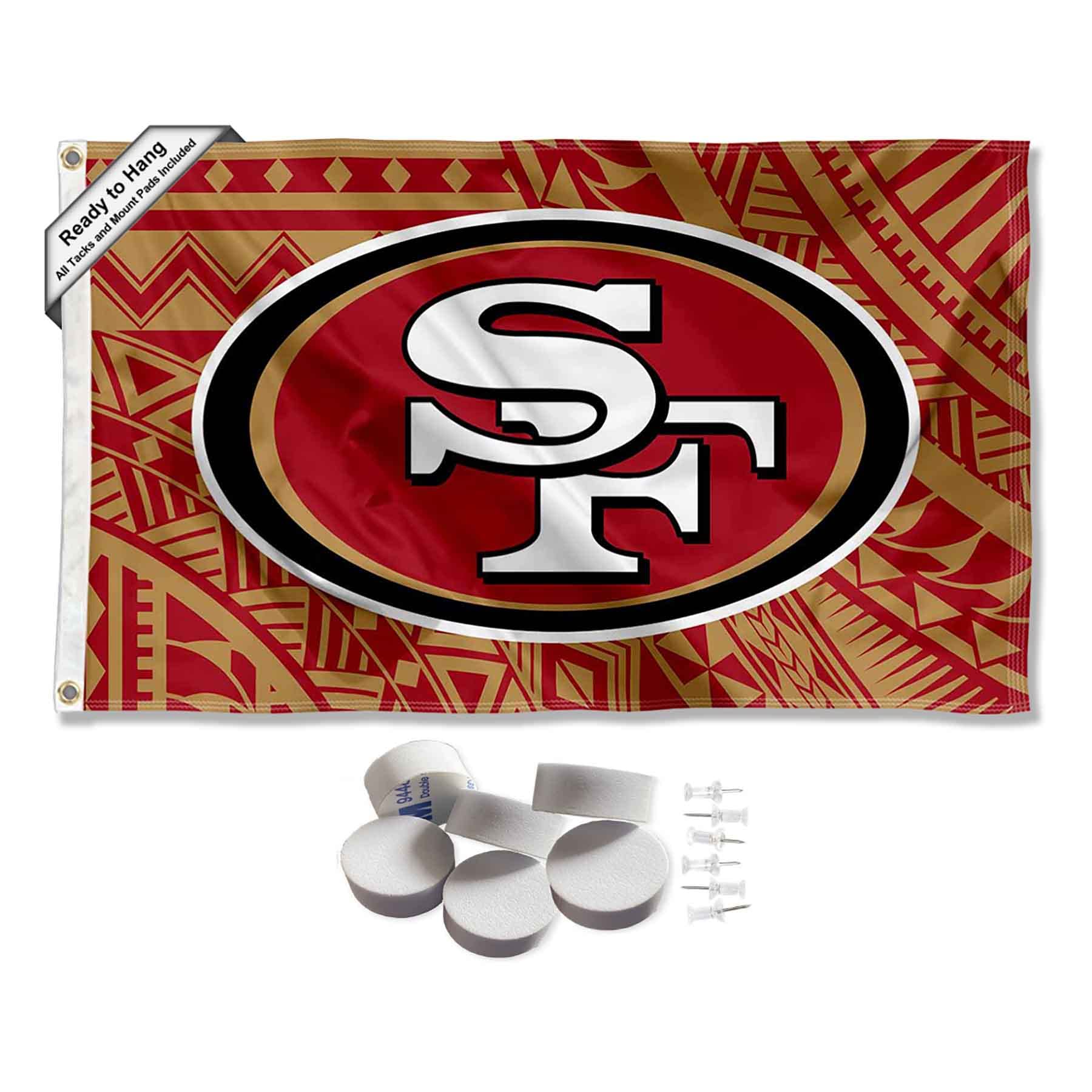 San Francisco 49ers Samoan Banner and Tapestry Wall Tack Pads - Sports Collectibles, Sports Memorabilia, Sports Fan Shop, Sports Gifts
