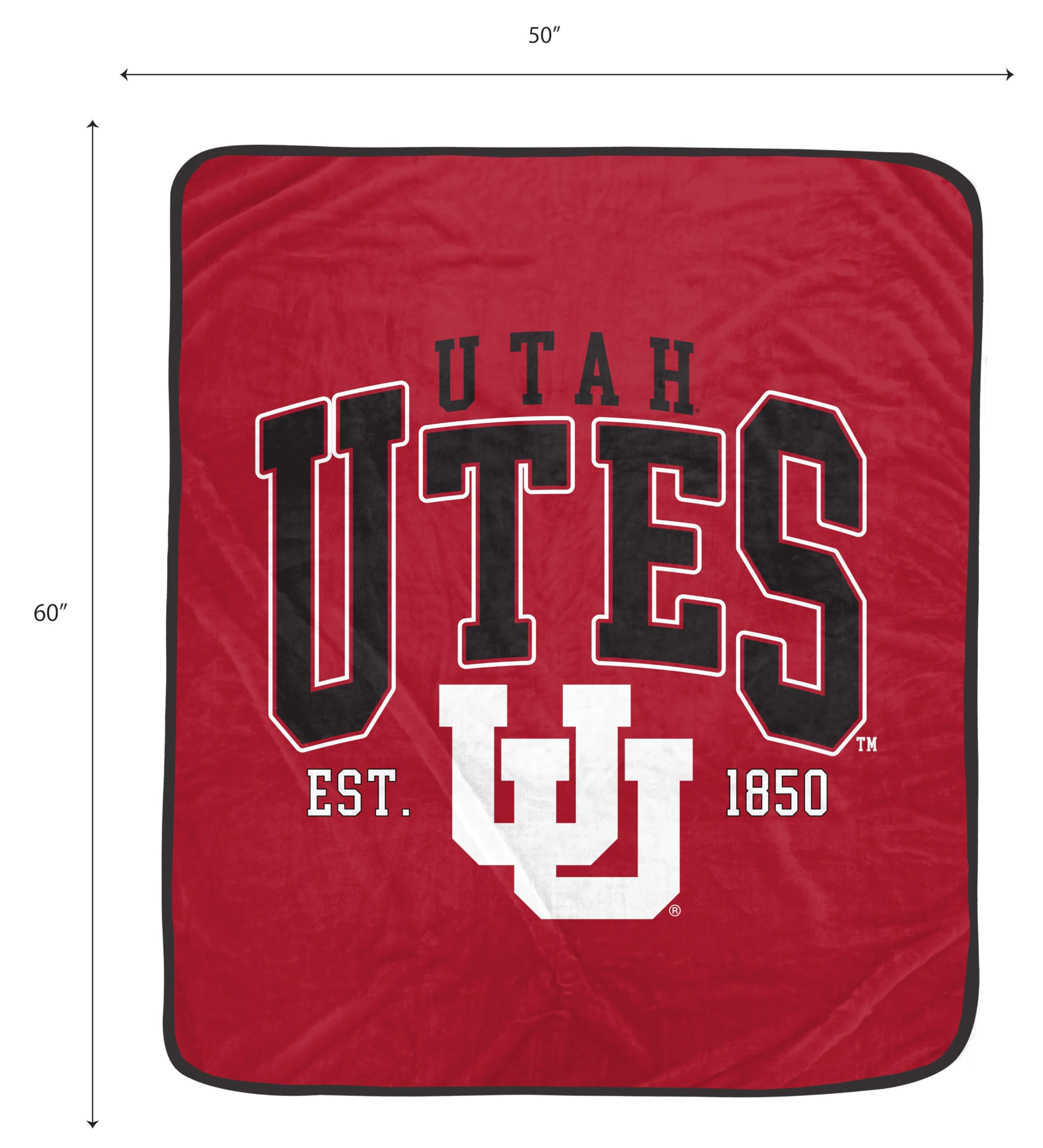 NCAA Utah Utes Vintage Arch Block Ultra Soft Blanket - Sports Gifts, Sports Memorabilia, Sports Collectibles, Fan Shop