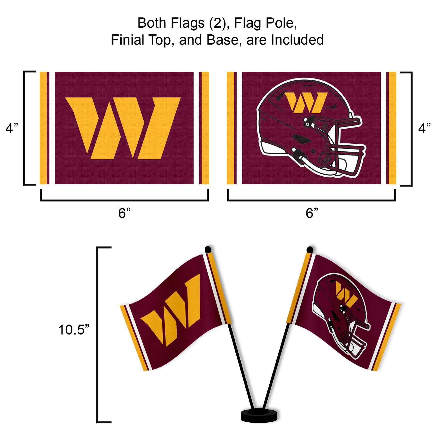 WinCraft Washington Commanders Desk and Table Top Flags - Sports Collectibles, Sports Memorabilia, Sports Fan Shop, Sports Gifts