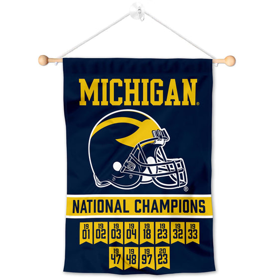 College Flags & Banners Co. Michigan Team University Wolverines 12 Time 2023 Football National Champions Banner for Windows Doors and Walls - Sports Collectibles, Sports Memorabilia, Sports Fan Shop, Sports Gifts