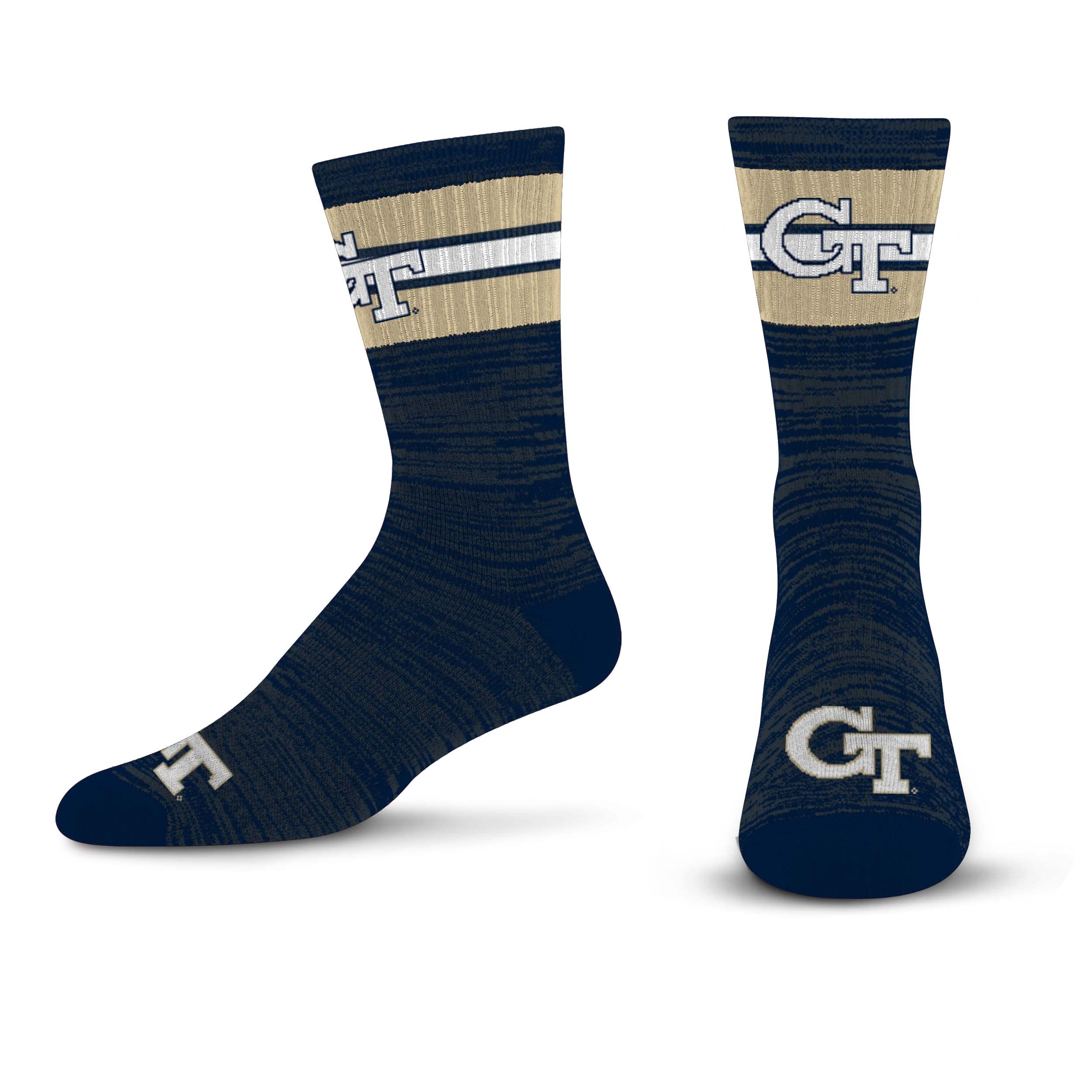 For Bare Feet Men's NCAA Georgia Tech Yellow Jackets First String Crew Sock Team Color Large - Sports Gifts, Sports Memorabilia, Sports Collectibles, Fan Shop