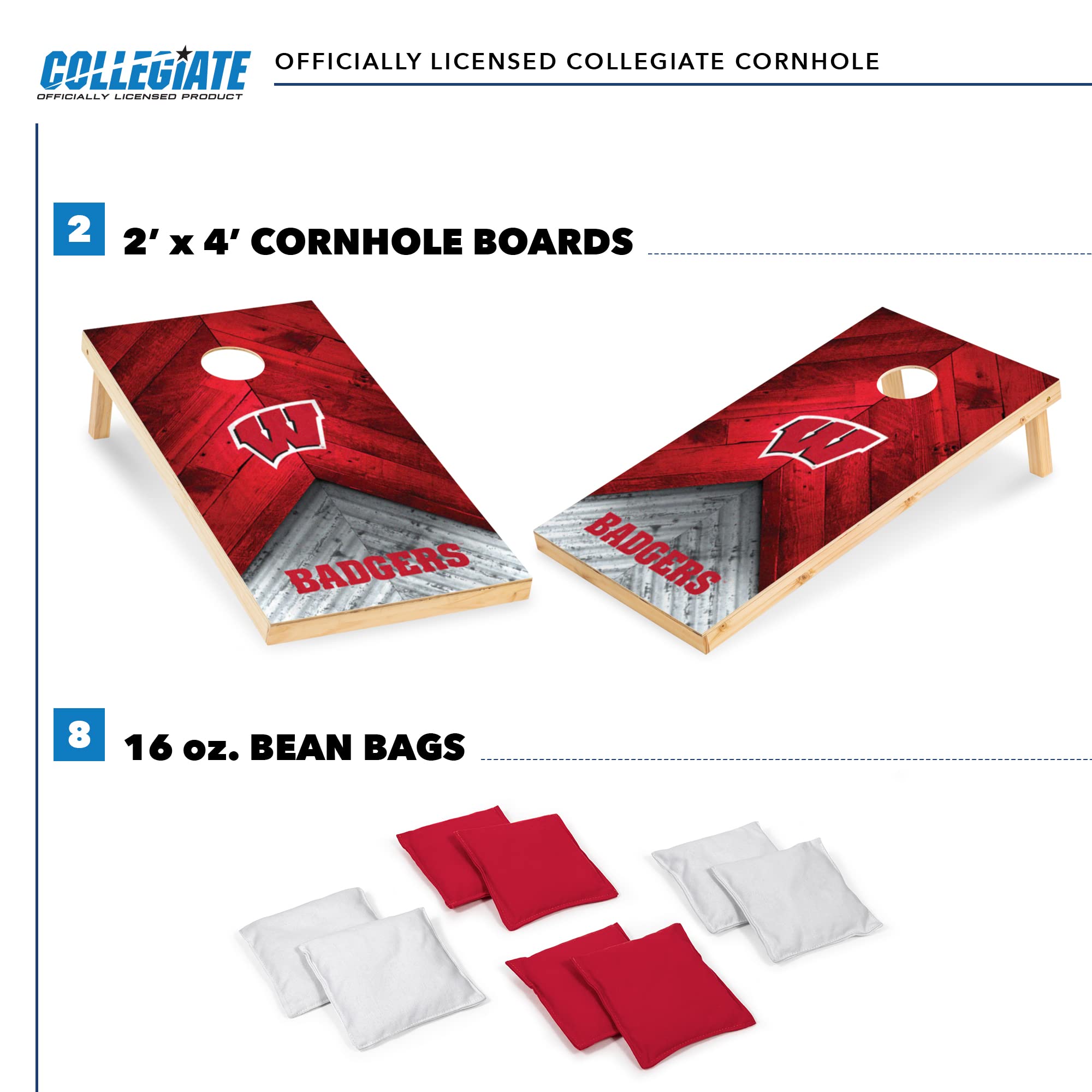 Wild Sports 2' x 4' Regulation Size College Set with Direct Print HD Team Graphics Great Gift for Any NCAA Fan! Bean Bag Toss Family Outdoor Game - Sports Collectibles, Sports Memorabilia, Sports Fan Shop, Sports Gifts