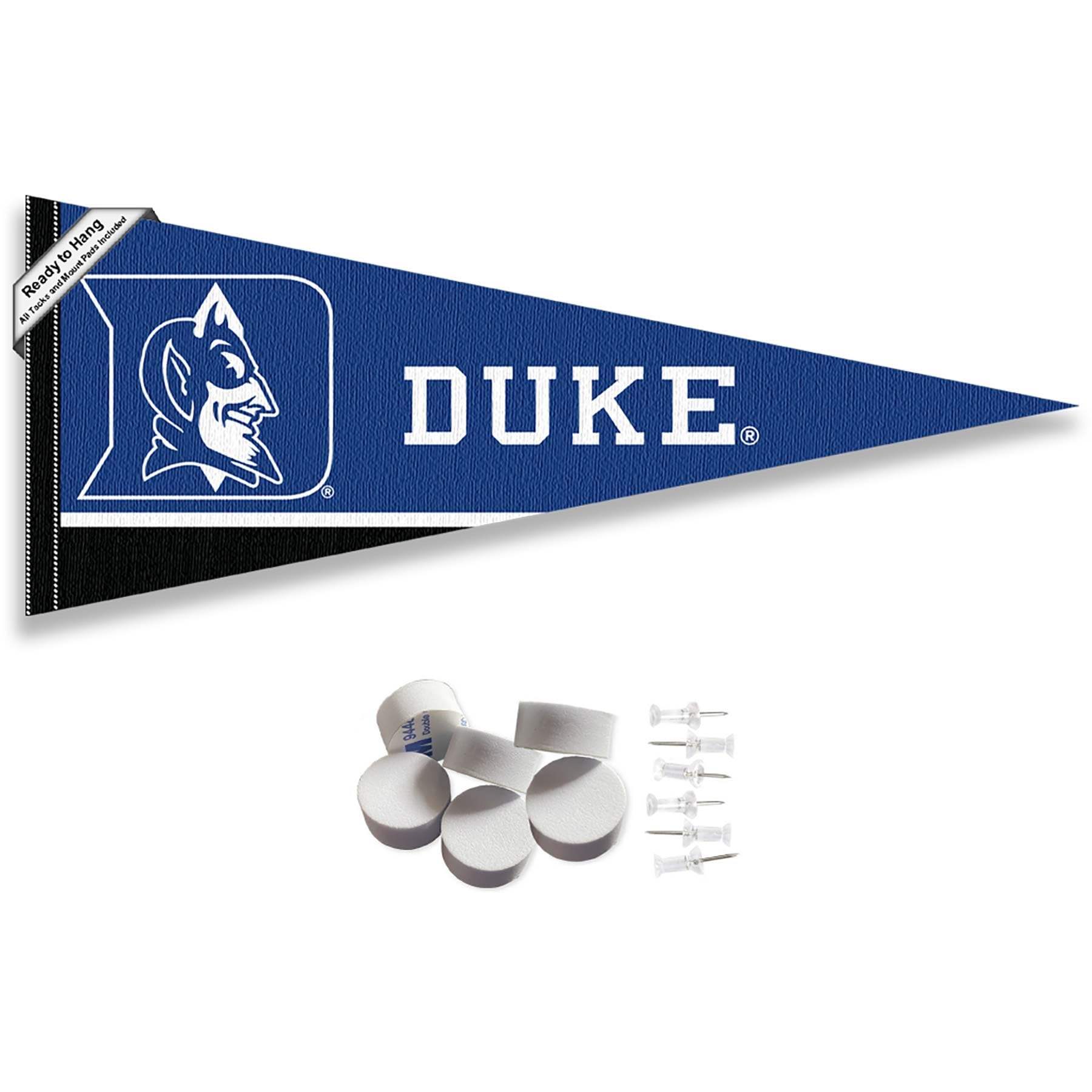 College Flags & Banners Co. Duke Blue Devils Pennant Flag and Wall Tack Mount Pads - Sports Collectibles, Sports Memorabilia, Sports Fan Shop, Sports Gifts