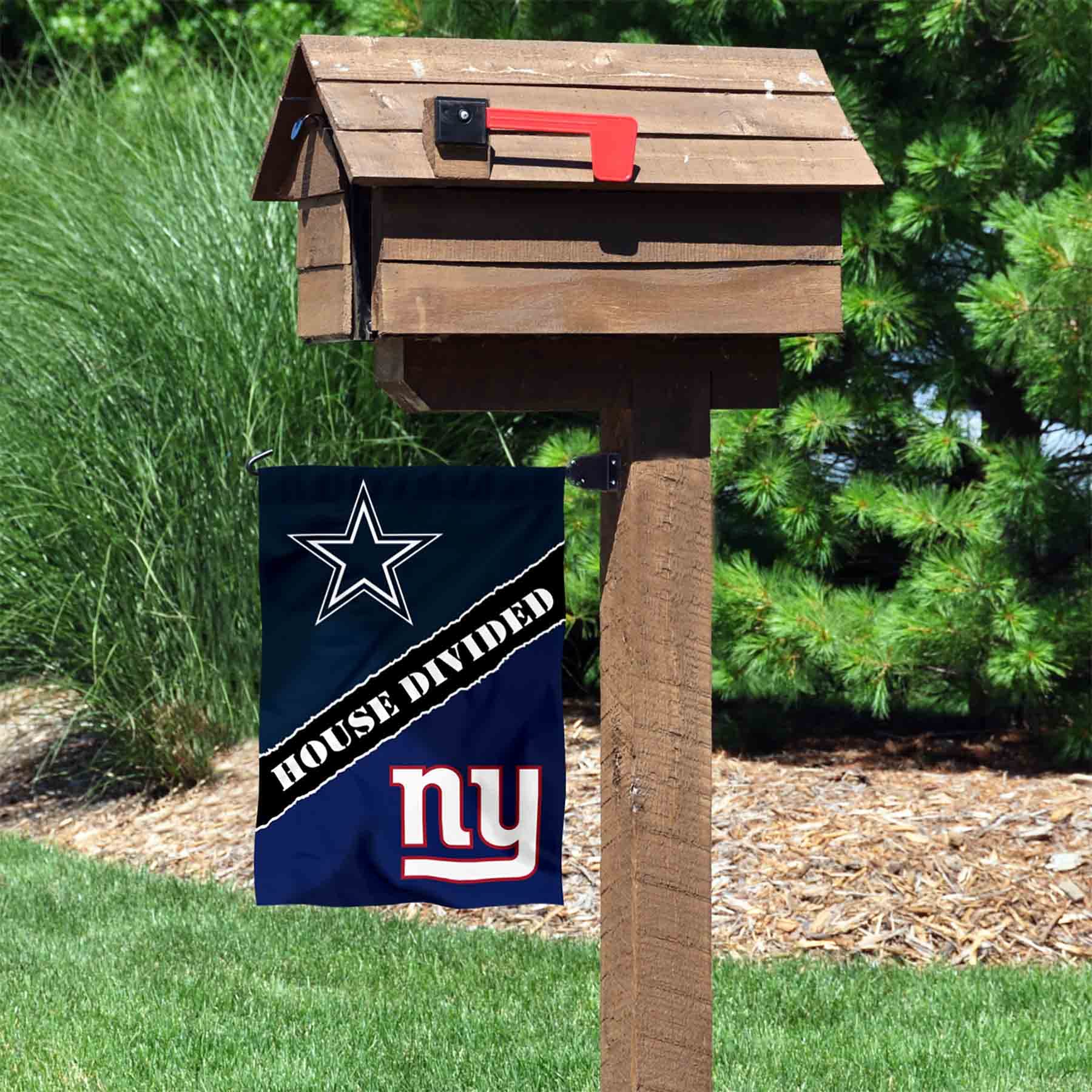 WinCraft House Divided Cowboys and Giants Double Sided Garden Flag - Sports Collectibles, Sports Memorabilia, Sports Fan Shop, Sports Gifts