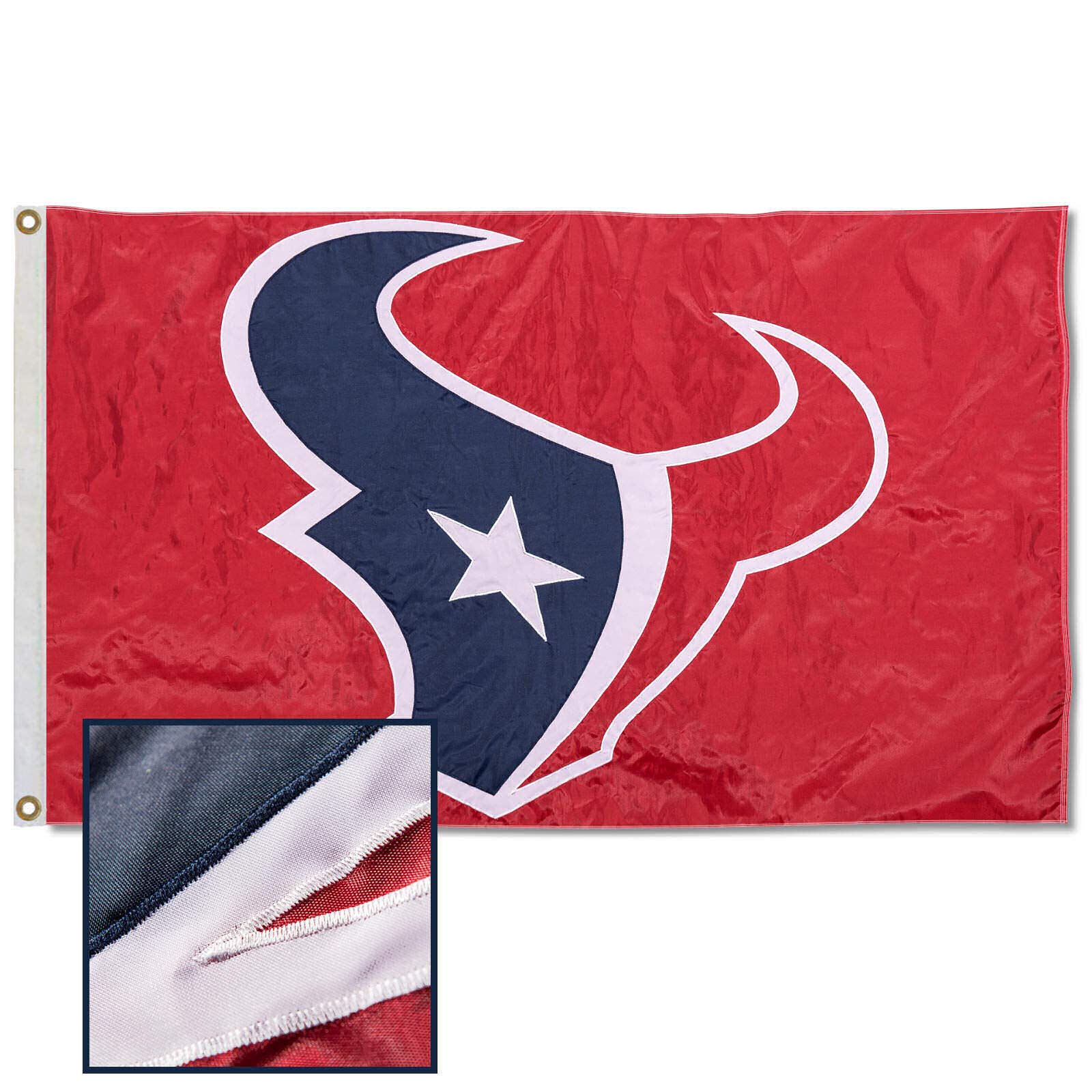 WinCraft Houston Texans Embroidered Nylon Flag - Sports Collectibles, Sports Memorabilia, Sports Fan Shop, Sports Gifts