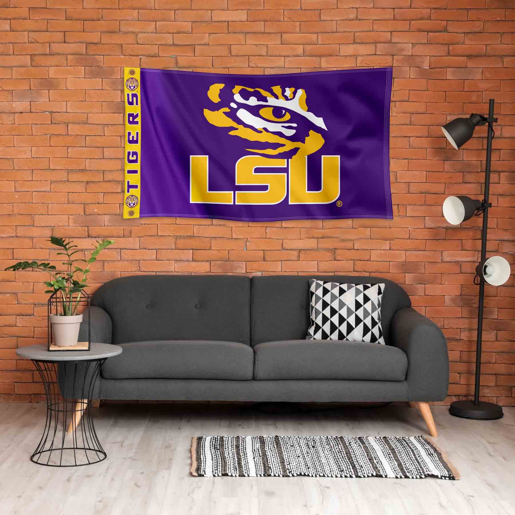 College Flags & Banners Co. Louisiana State LSU Tigers Printed Header 3x5 Foot Banner Flag - Sports Collectibles, Sports Memorabilia, Sports Fan Shop, Sports Gifts