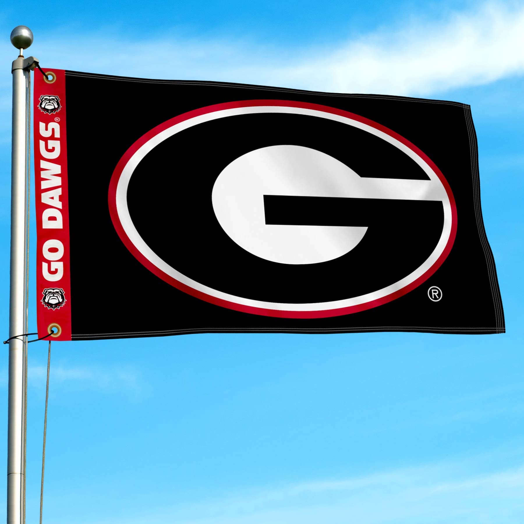College Flags & Banners Co. Georgia Bulldogs Printed Header 3x5 Foot Banner Flag - Sports Collectibles, Sports Memorabilia, Sports Fan Shop, Sports Gifts