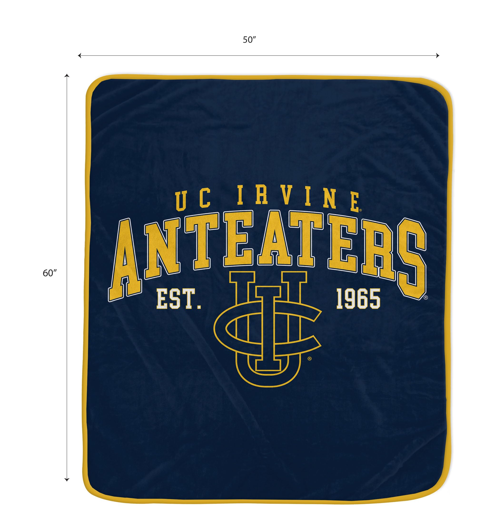 NCAA California Irvine, University of Vintage Arch Block Ultra Soft Blanket - Sports Gifts, Sports Memorabilia, Sports Collectibles, Fan Shop