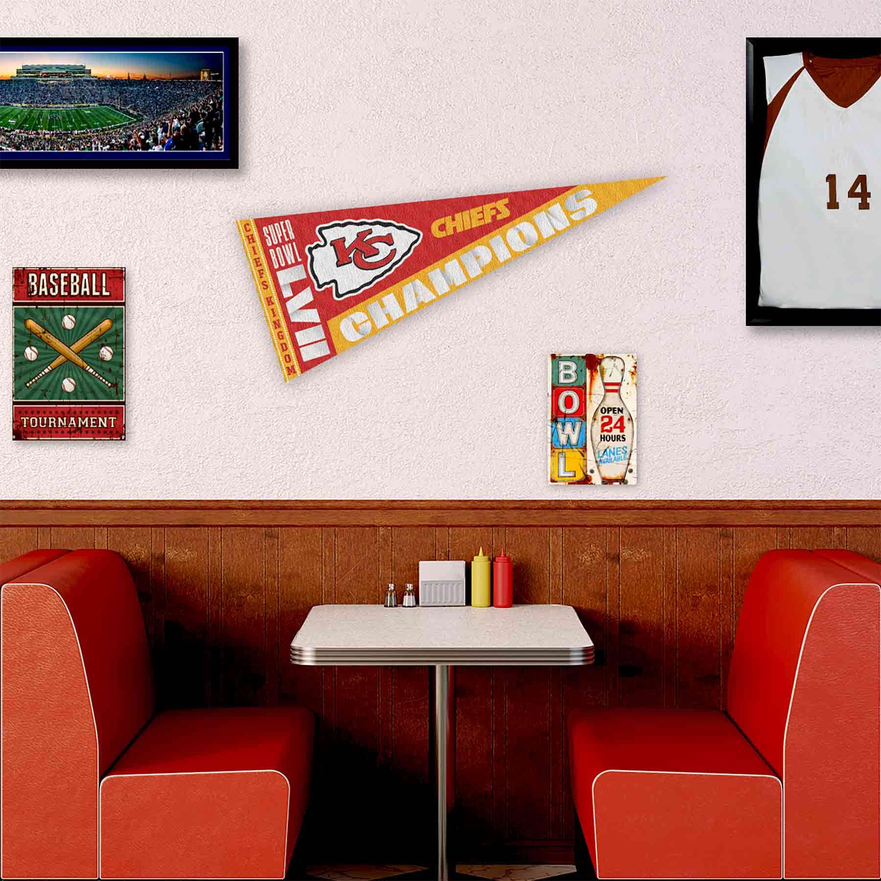 WinCraft Kansas City Chiefs Super Bowl LVII 2022 2023 Champions Full Size Pennant - Sports Collectibles, Sports Memorabilia, Sports Fan Shop, Sports Gifts
