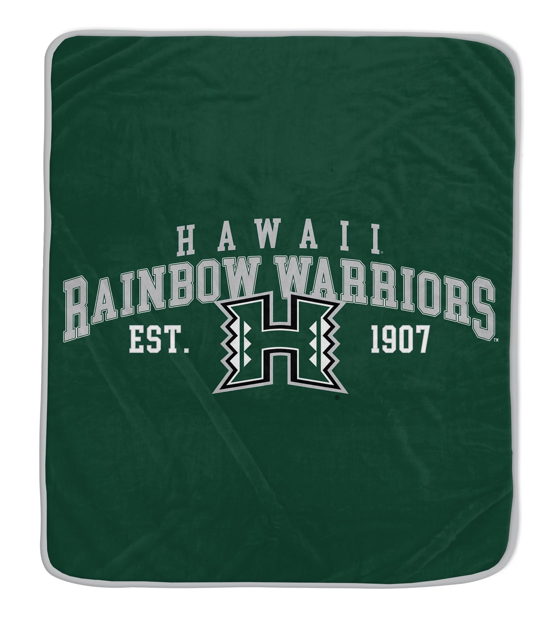 NCAA Hawaii Rainbow Warriors Vintage Arch Block Ultra Soft Blanket - Sports Gifts, Sports Memorabilia, Sports Collectibles, Fan Shop