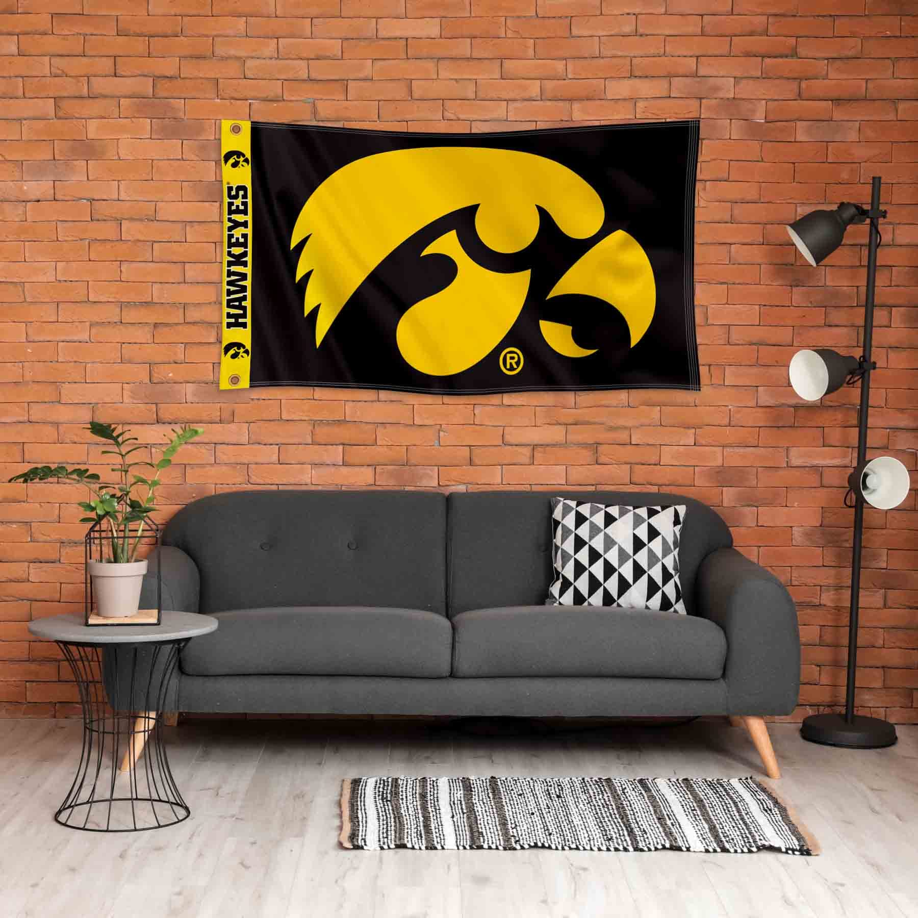 College Flags & Banners Co. Hawkeyes Printed Header 3x5 Foot Banner Flag - Sports Collectibles, Sports Memorabilia, Sports Fan Shop, Sports Gifts