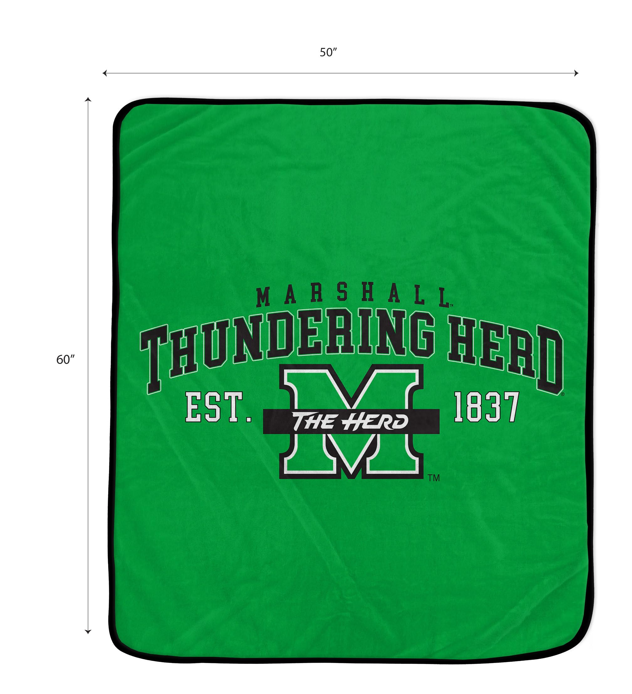NCAA Marshall Thundering Herd Vintage Arch Block Ultra Soft Blanket - Sports Gifts, Sports Memorabilia, Sports Collectibles, Fan Shop
