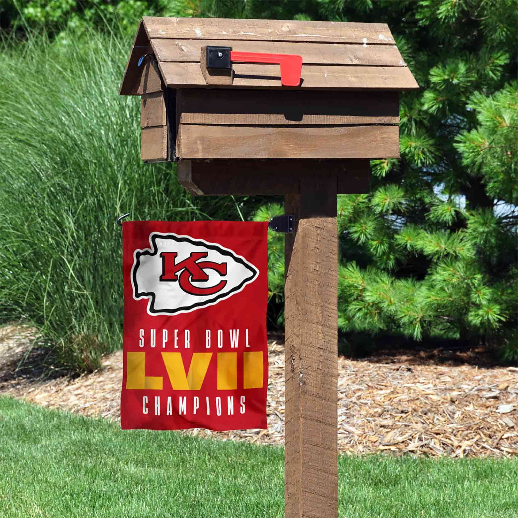 WinCraft Kansas City Chiefs Super Bowl LVII Champions Double Sided Garden Banner Flag - Sports Collectibles, Sports Memorabilia, Sports Fan Shop, Sports Gifts