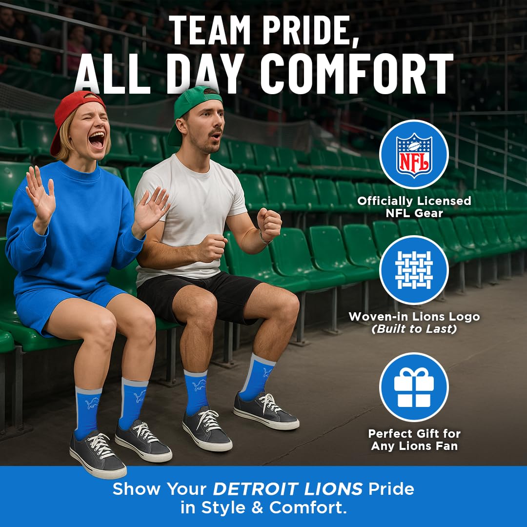 For Bare Feet NFL DETROIT LIONS MVP Crew Sock Team Color Youth - Sports Gifts, Sports Memorabilia, Sports Collectibles, Fan Shop