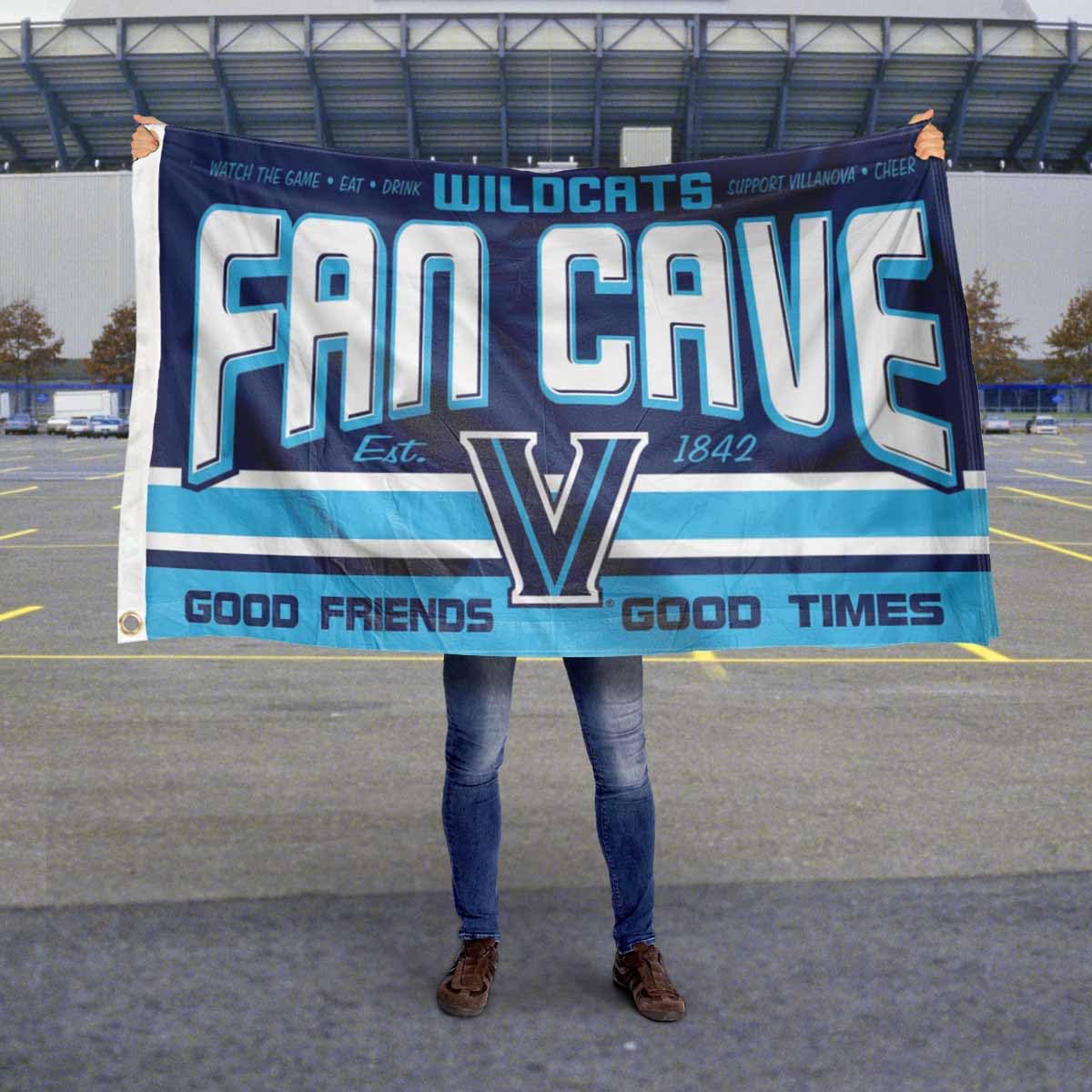 Villanova Wildcats Fan Man Cave Banner Flag - Sports Collectibles, Sports Memorabilia, Sports Fan Shop, Sports Gifts