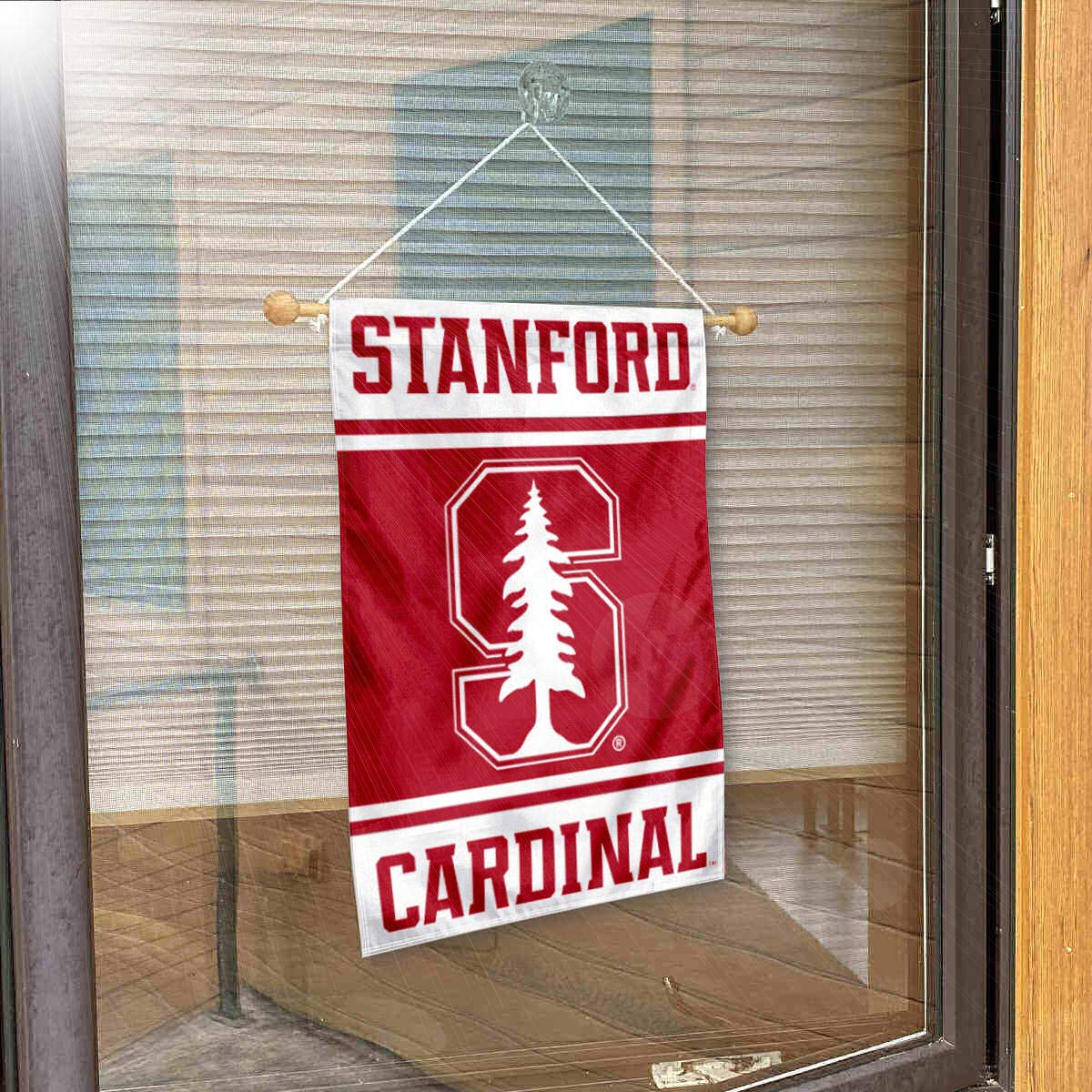 College Flags & Banners Co. Stanford Cardinal Window Wall Banner Hanging Flag with Suction Cup - Sports Collectibles, Sports Memorabilia, Sports Fan Shop, Sports Gifts