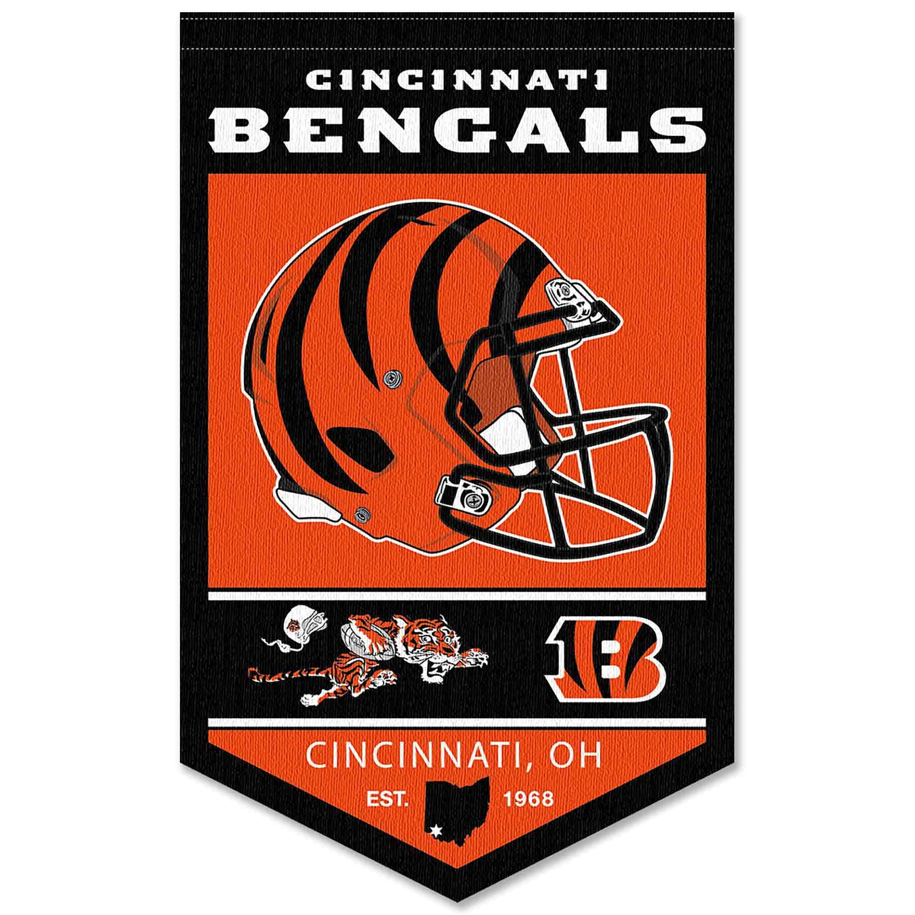 Cincinnati Bengals Heritage History Banner Pennant - Sports Collectibles, Sports Memorabilia, Sports Fan Shop, Sports Gifts