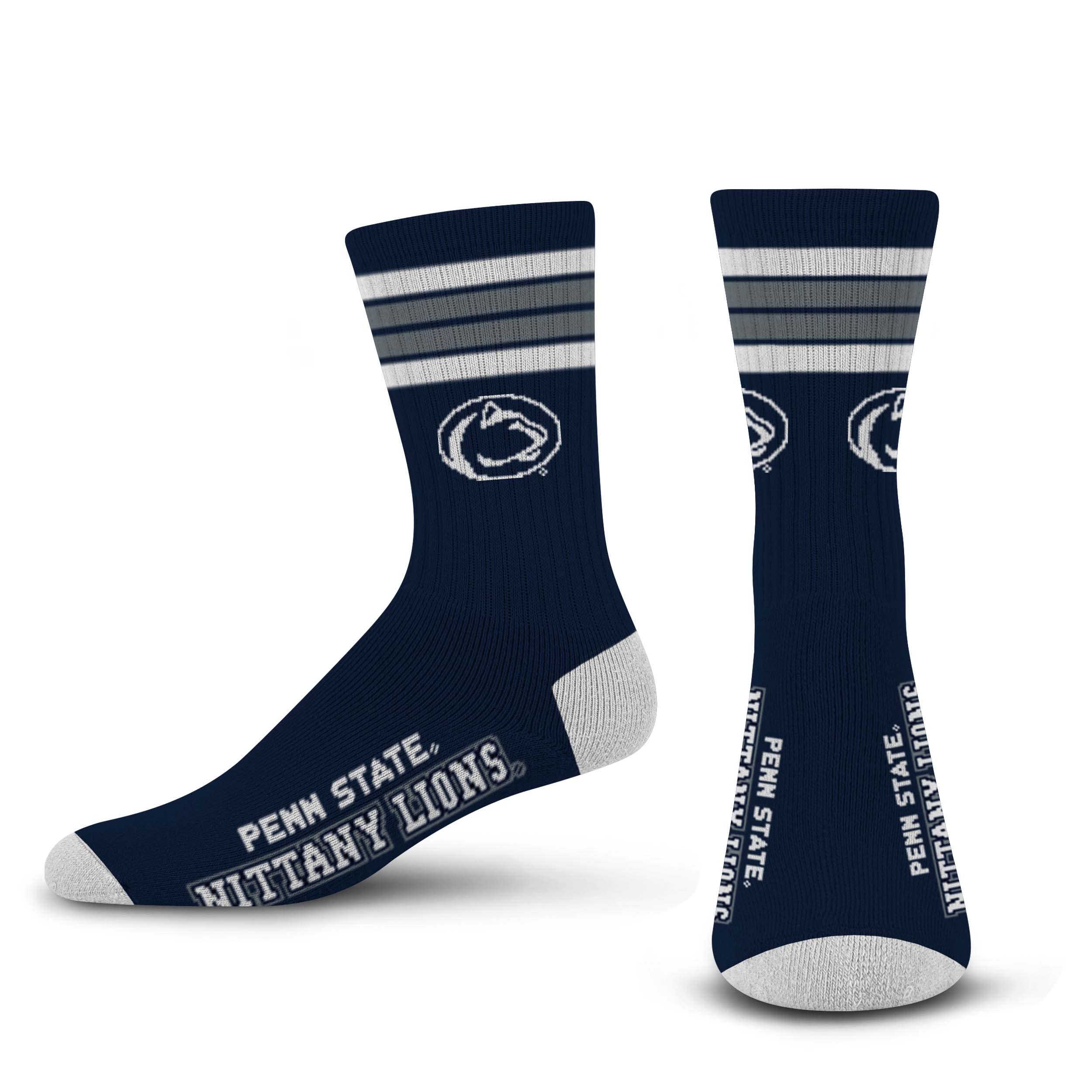 For Bare Feet Mens NCAA 4 Stripe Deuce Crew Socks,Penn State Nittany Lions,Large (10-13) - Sports Gifts, Sports Memorabilia, Sports Collectibles, Fan Shop