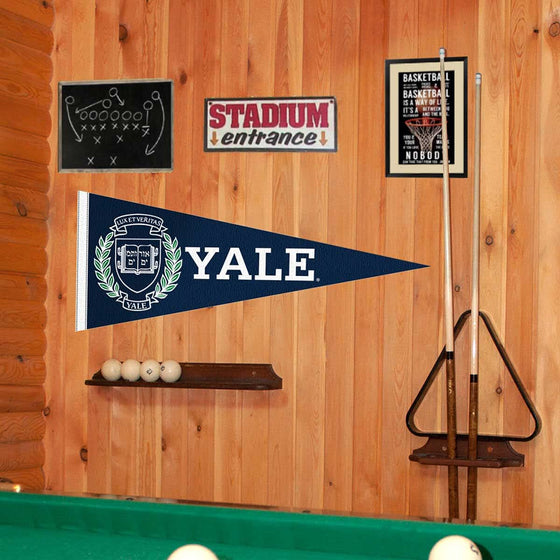 College Flags & Banners Co. Yale Pennant Full Size Felt - Sports Collectibles, Sports Memorabilia, Sports Fan Shop, Sports Gifts
